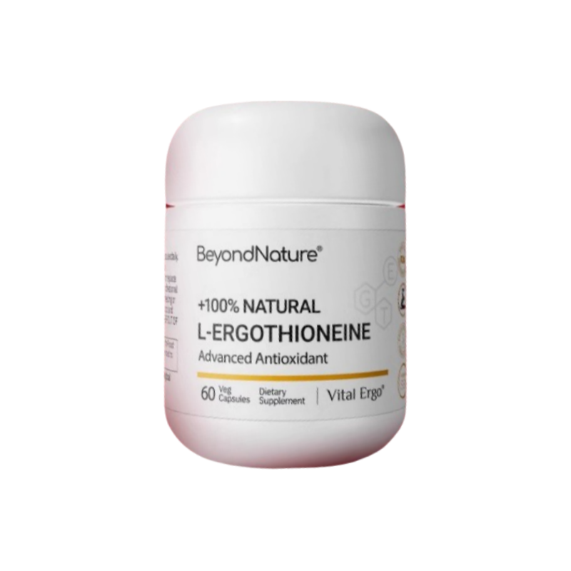 BEYONDNATURE +L-Ergotioneína 100% Natural Antioxidante Avanzado – 60 Cápsulas | Antienvejecimiento Celular, Piel Radiante y Apoyo al Sueño