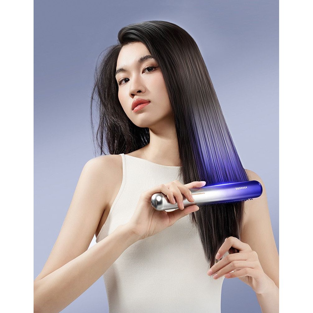 Peine Alisador de Cabello de Iones Negativos Platino ASHMORE