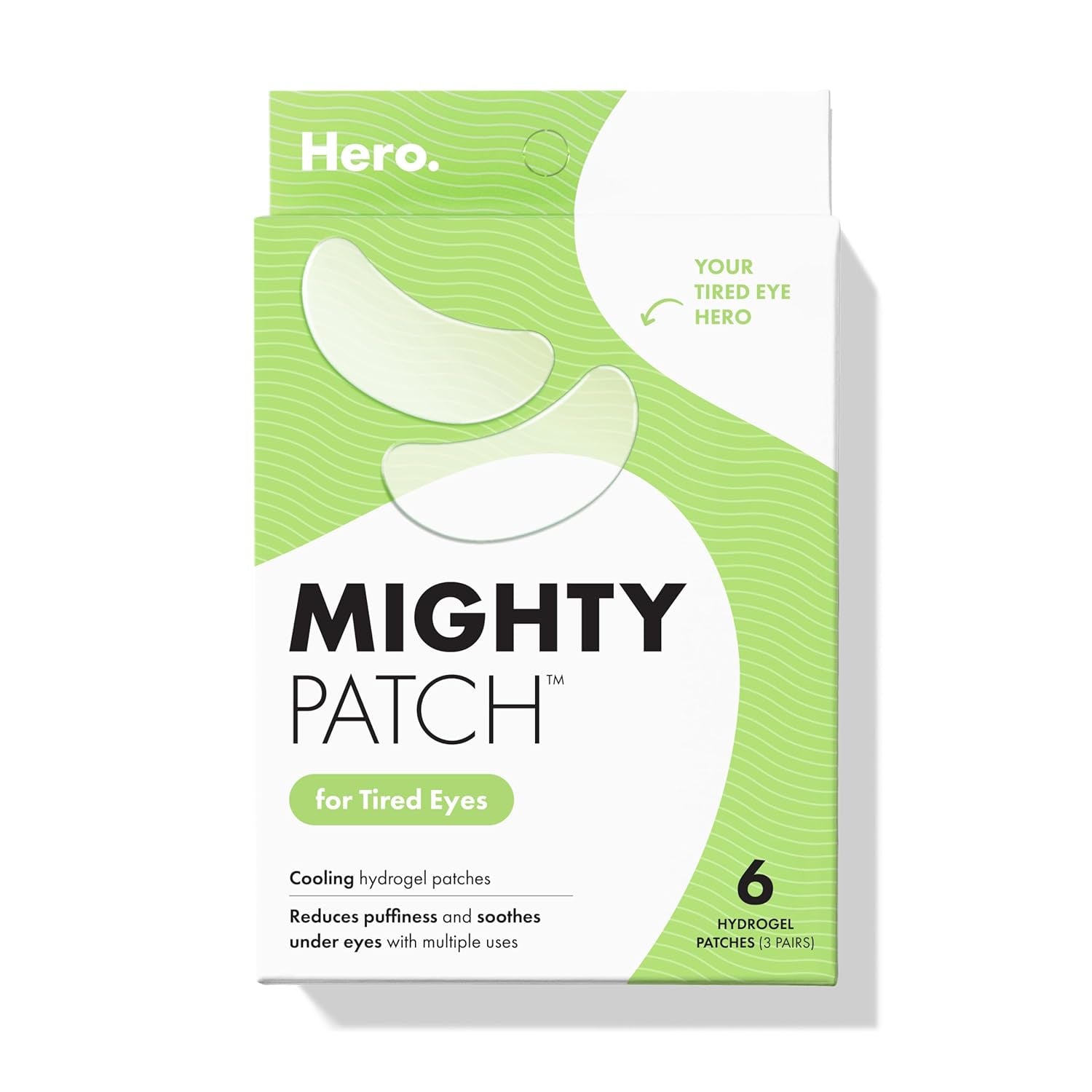 HERO COSMETICS Mighty Patch™ for Tired Eyes Patches - Soothing Hydrogel Patches - 6 Pack