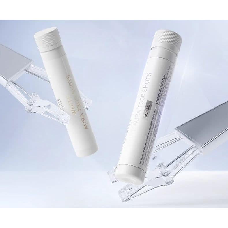 BIOCYTE White Aura T300 Shots – 7 x 25ml | Blanqueamiento rápido, Corrección de manchas e Iluminación del tono de la piel