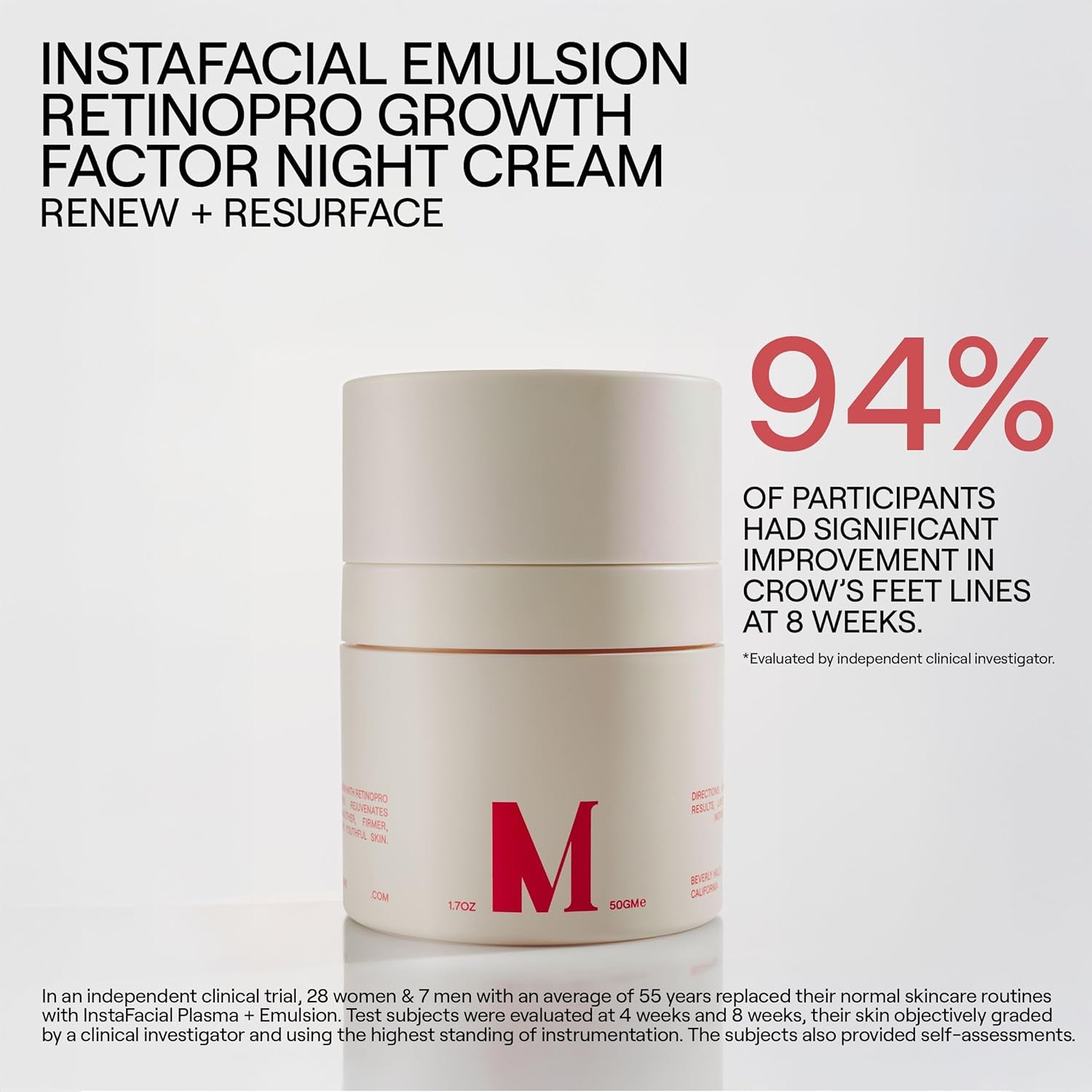 Dr. Diamond's Metacine InstaFacial Emulsion RetinoProGrowth Factor Night Cream – 50ml | Retinoid & Growth Factor Complex with Niacinamide, Peptides & Hyaluronic Acid | Resurfacing, Skin Renewal & Hydration