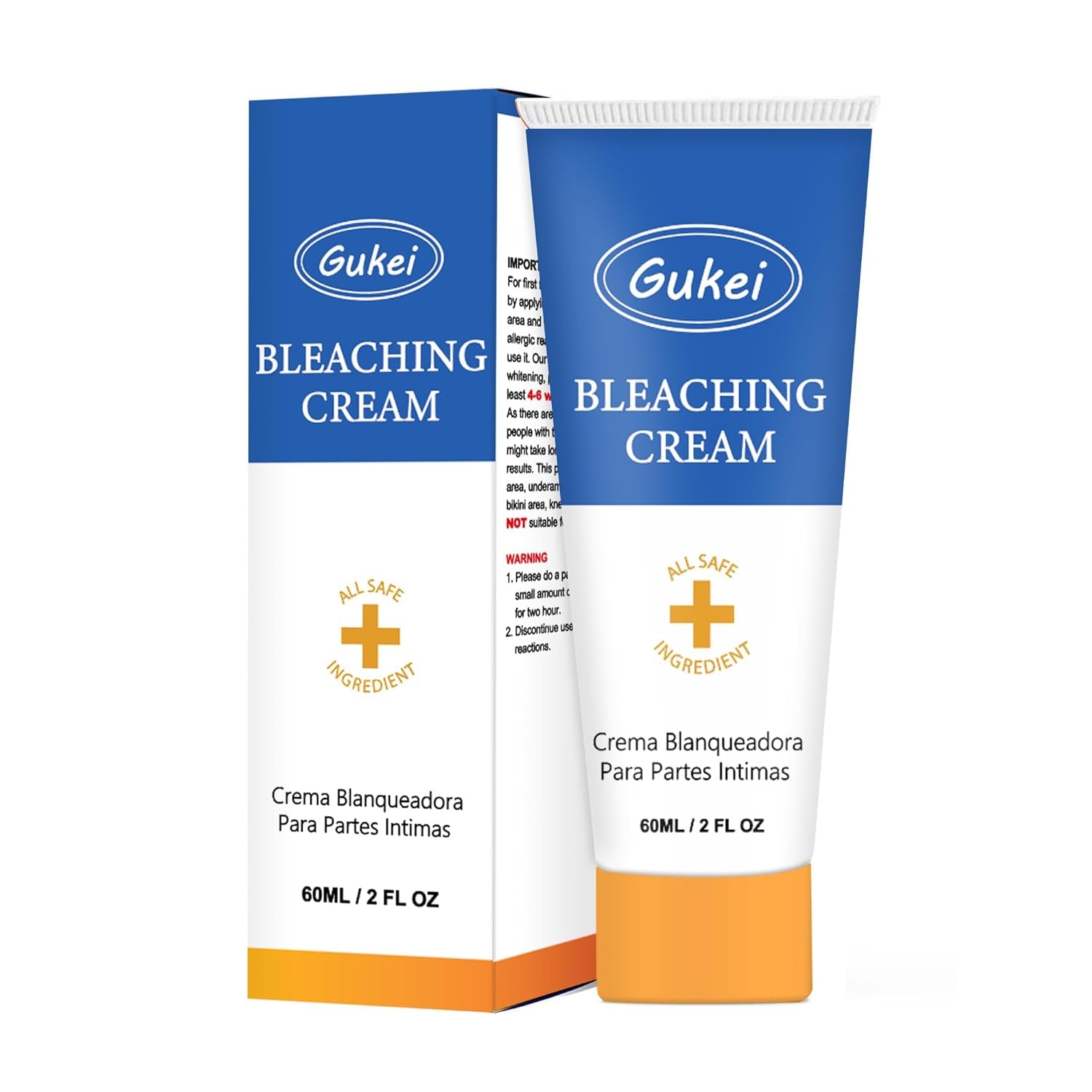 GUKEI Skin Whitening Cream Bleaching Cream for Body Intimate Area, Private Parts, Underarm, Knees, Elbows, Inner Thigh, Bikini Areas, Bikini Line, Skin Lightening Dark Spot Remover for Intimate Areas 60ML