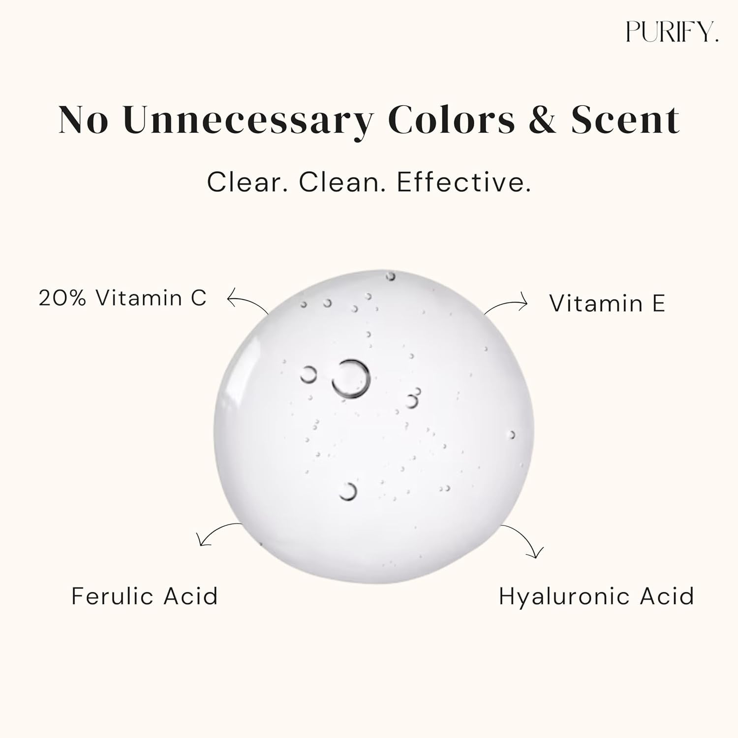 Purify. Vitamin C Serum – 30ml | Brightening, Anti-Aging & Antioxidant Protection with 3-O-Ethyl Ascorbic Acid