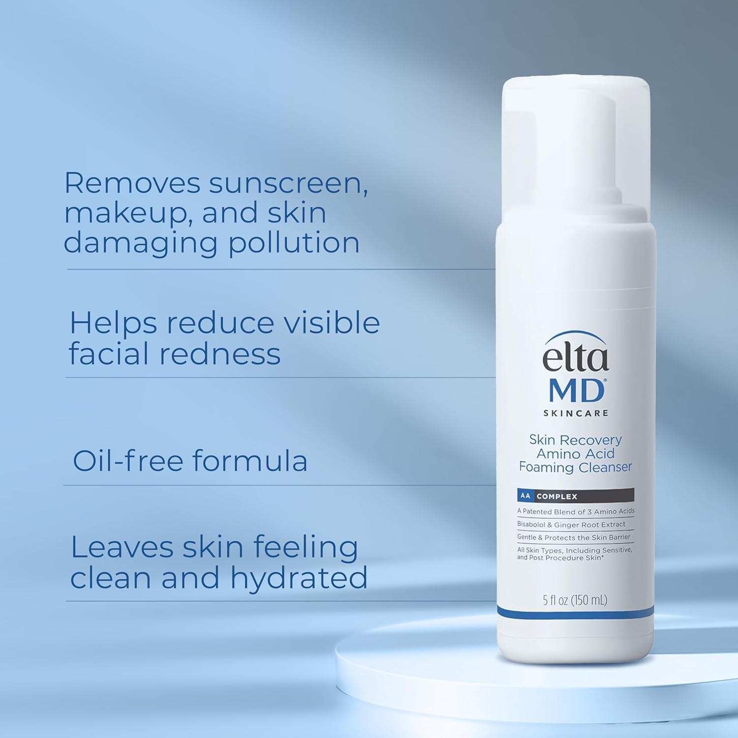 Eltamd Skin Recovery Amino Acid Foaming Facial Cleanser, Gentle Face Cleanser for Sensitive Skin and Post-Procedure Skin