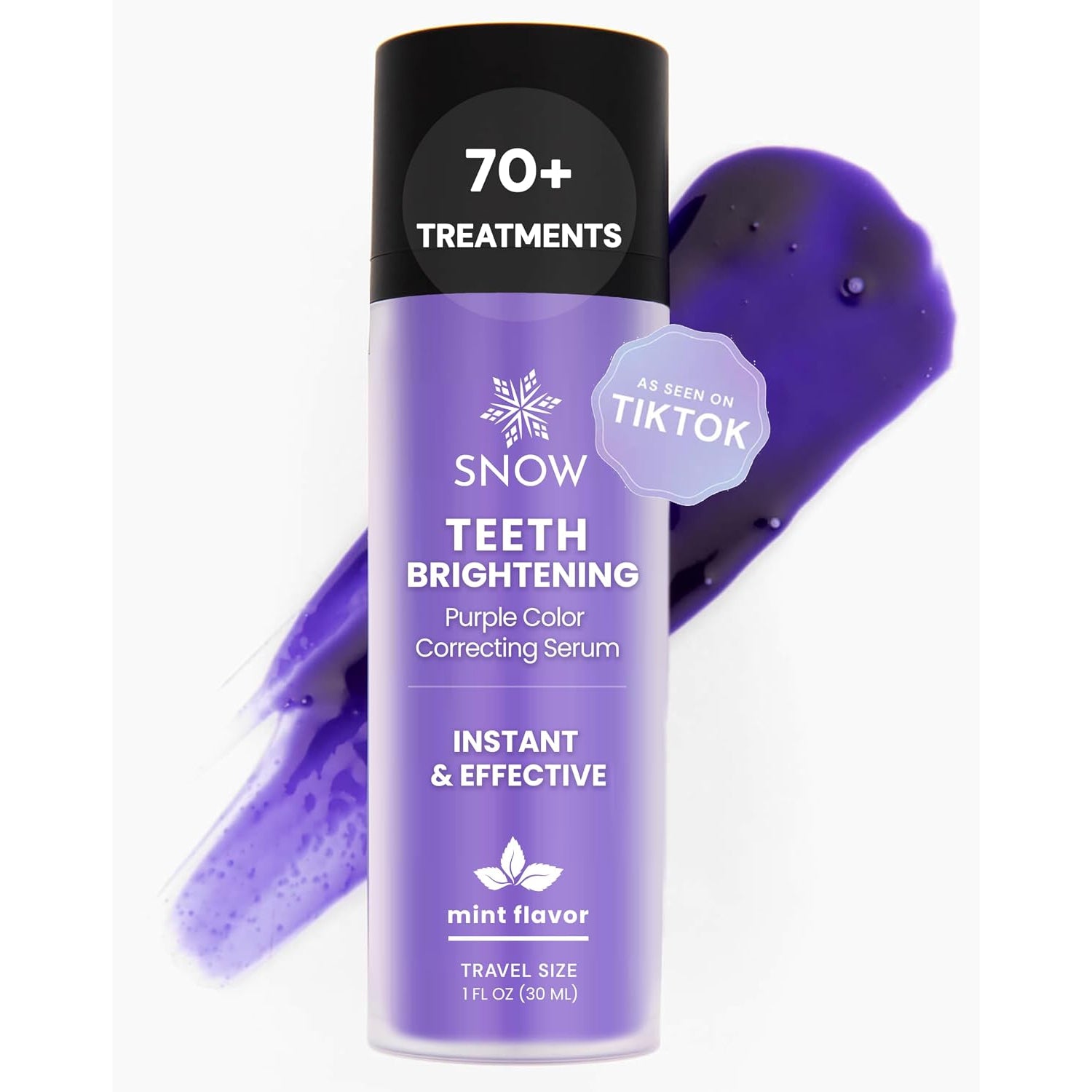 SNOW Teeth Brightening Purple Serum | Gentle & Enamel Safe Instant Brightening for Brighter Smile | Dental Care, Hygiene, & Tooth Care Bright Smile for Events Daily Confidence 2 Month Supply