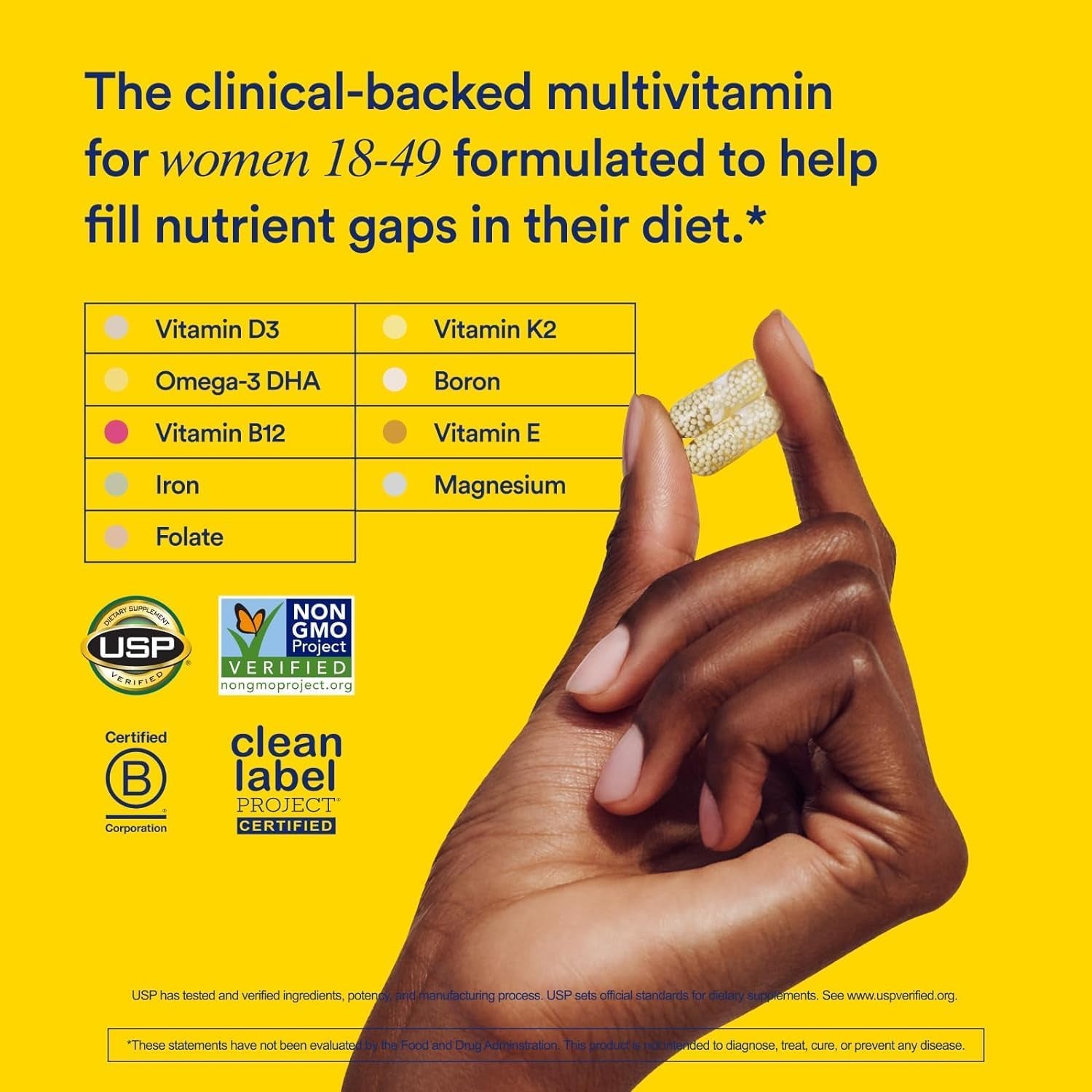 Ritual Essential Women's 18+ Daily Multivitamin – Key Vitamins & Minerals for Energy, Heart, Bone & Brain Health | Clinically Backed | Vegan | USP Verified | Citrus | 60 Capsules (30 Servings)