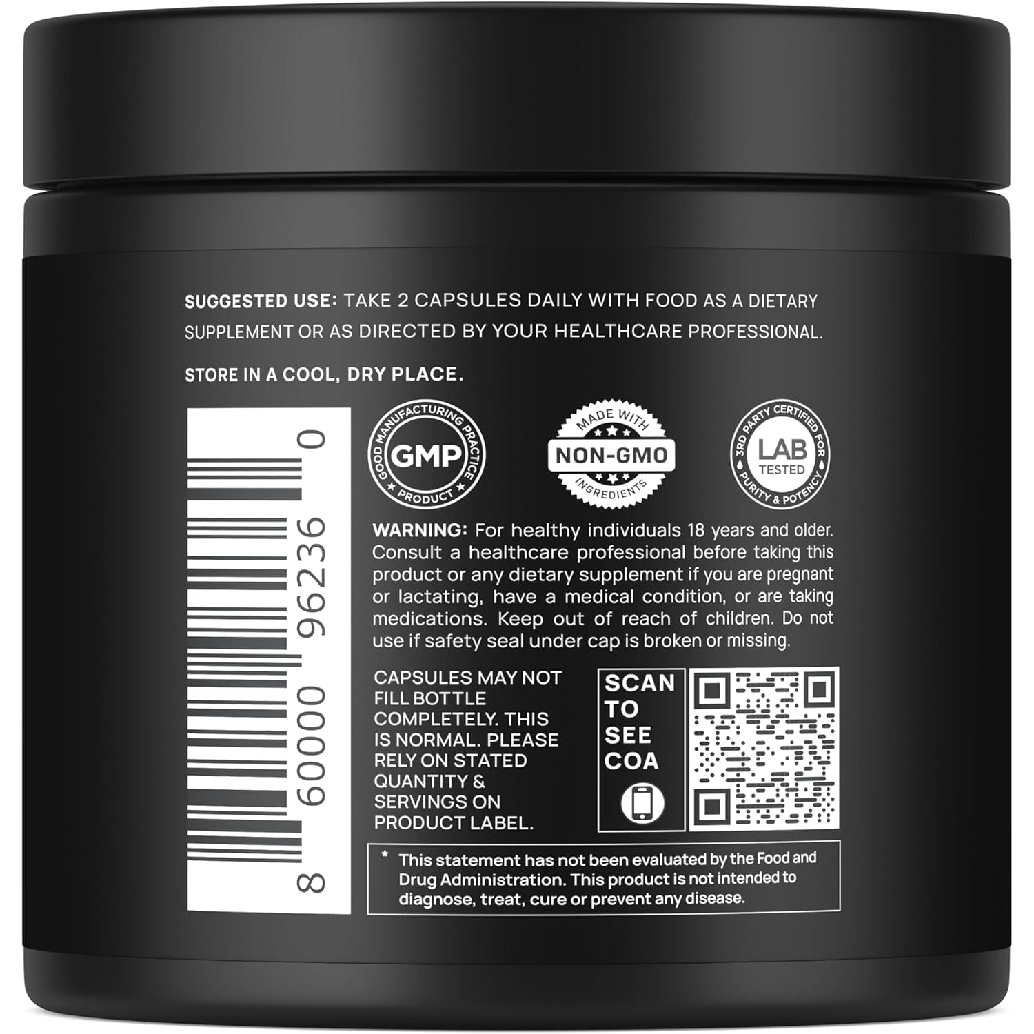 ELMNT 40X Black Maca Root Extract – 40:1 Organic Gelatinised Maca with Ashwagandha for Energy, Vitality & Performance | Highest Potency