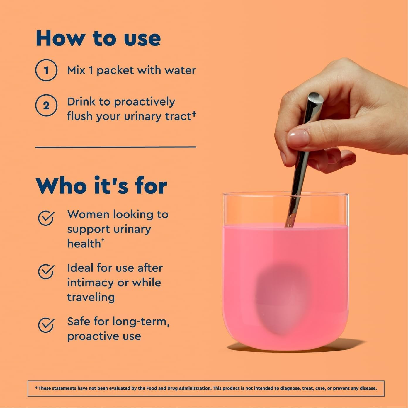 Uqora Flush - Urinary Tract* with D-Mannose - Pink Lemonade Flavor - 10 Packets