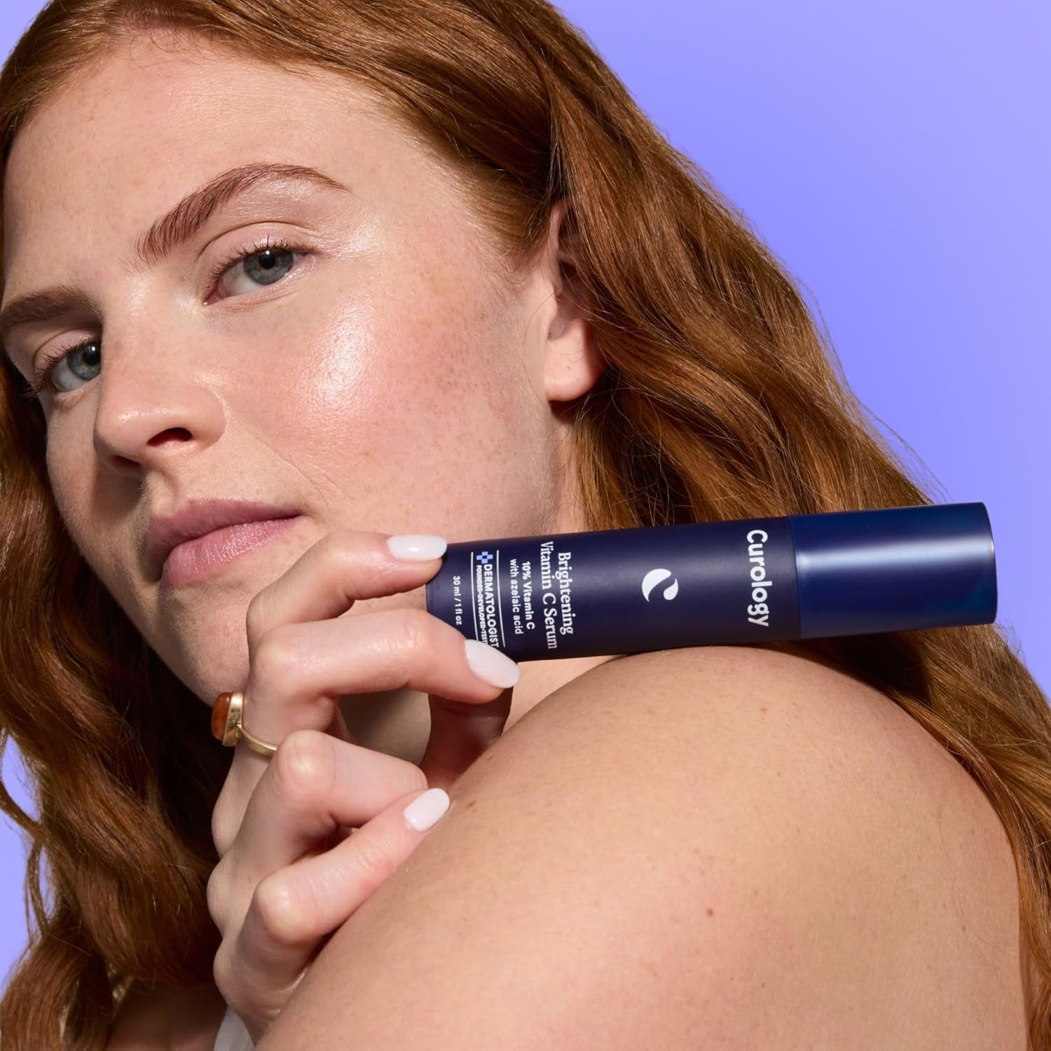 Curology Brightening Vitamin C Serum, Visibly Evens Skin Tone, Smooths Texture, and Calms Redness, Milky Texture, 1 Fl Oz