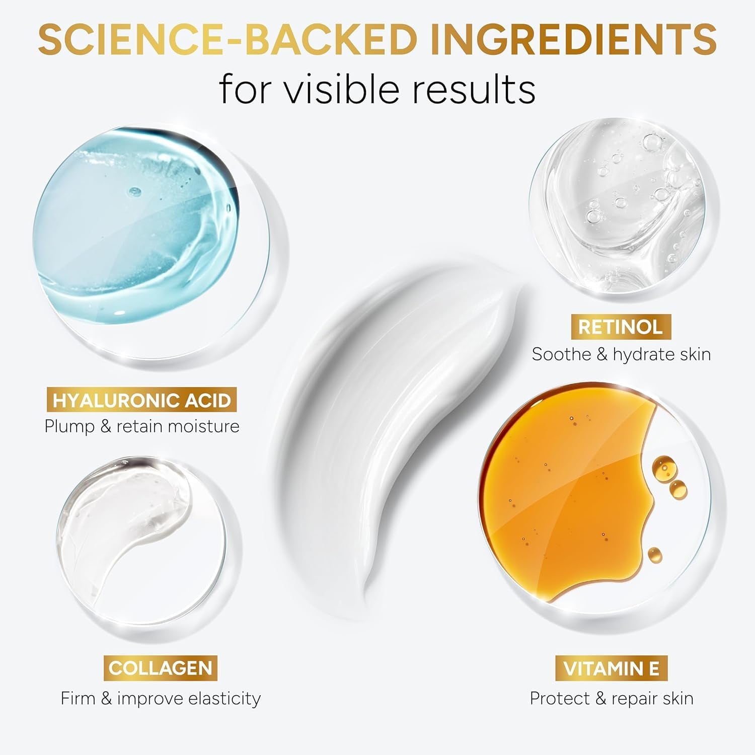 Retinol Cream for Face with Collagen and Hyaluronic Acid - anti Aging Wrinkle Cream for Women and Men - Day and Night Facial Moisturizer for Tightening and Skin Firming - Crema Hidratante Para La Cara