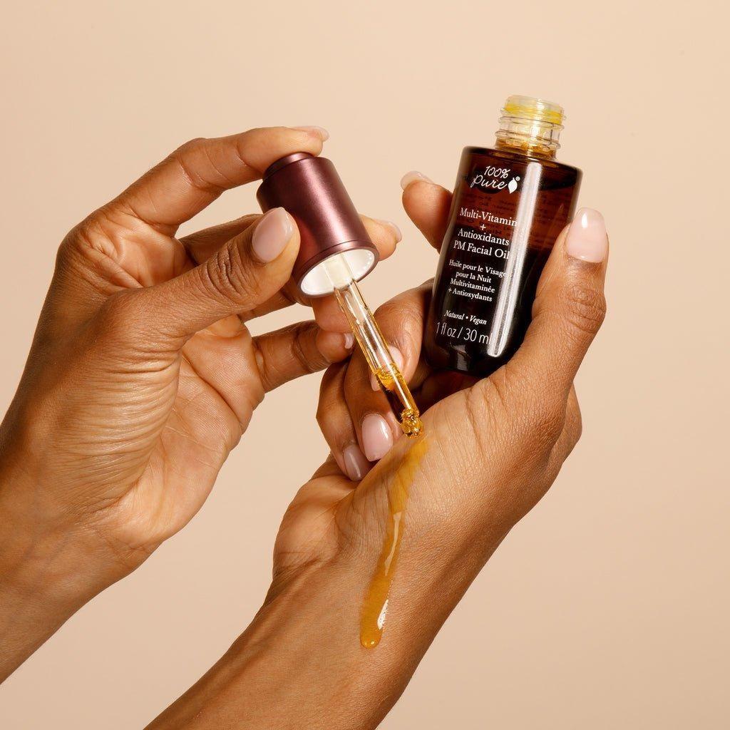 100% PURE Multi - Vitamin + Antioxidants PM Facial Oil - Glam Global UK100% PURE