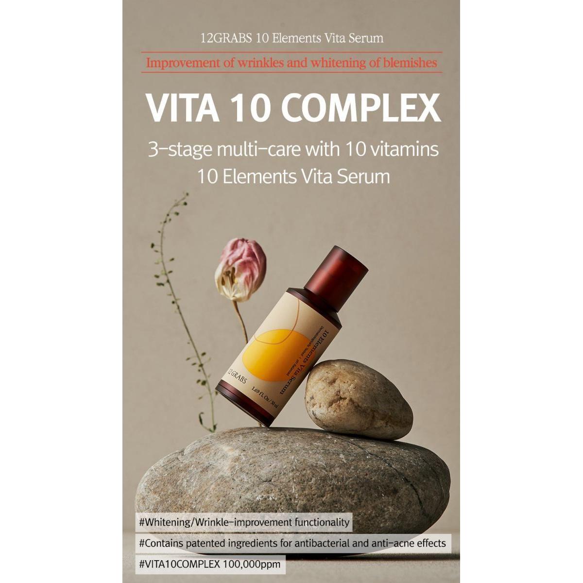 12GRABS 10 Elements Vita Serum 50ml - Glam Global UK12GRABS