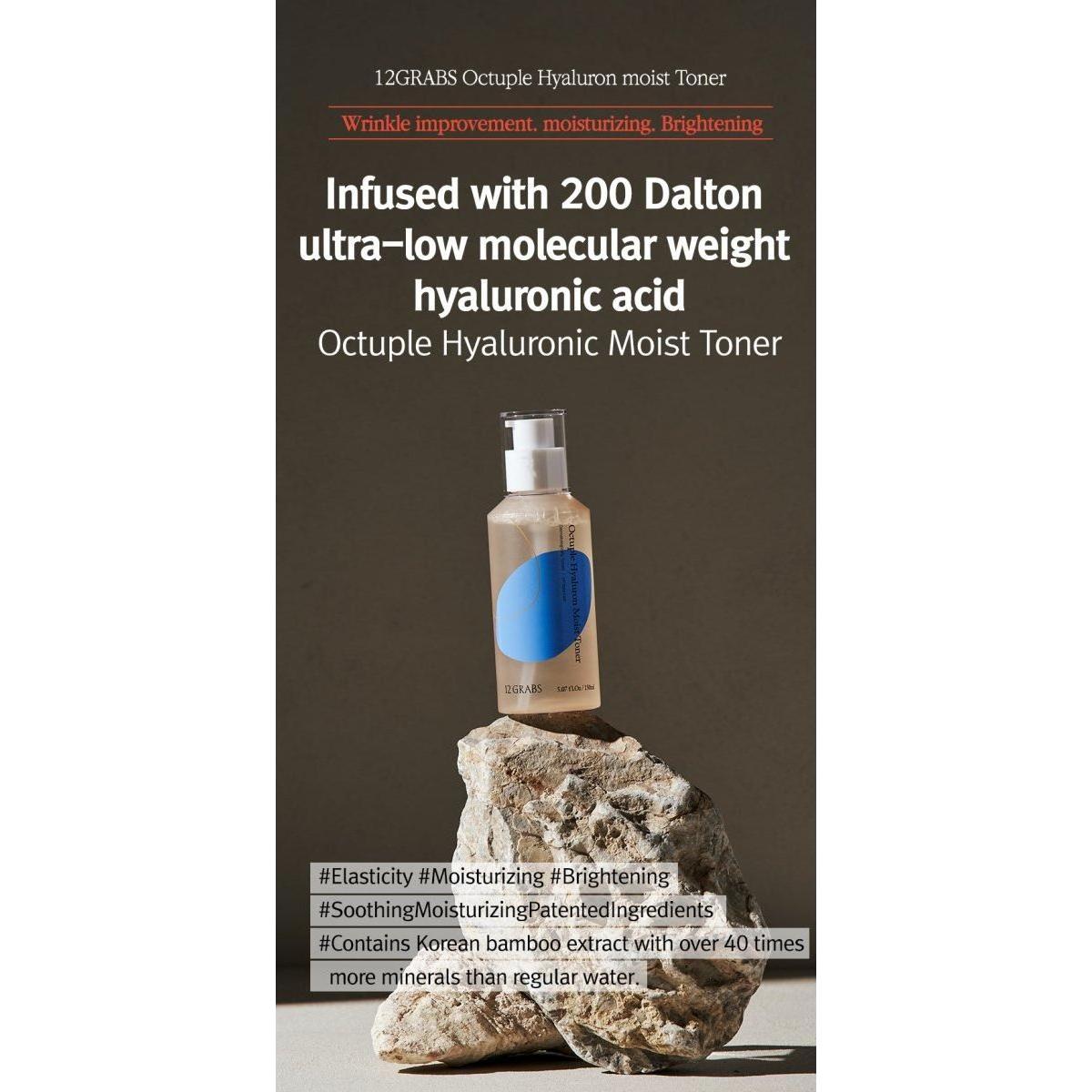 12GRABS Octuple Hyaluron Moist Toner 150ml - Glam Global UK12GRABS