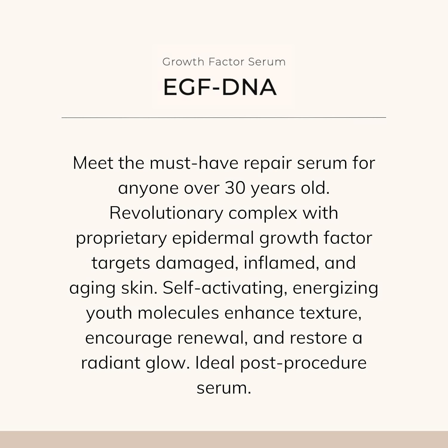 Le Mieux EGF-DNA Serum - Epidermal Growth Factor Serum for Face with Hyaluronic Acid for Post-Procedure & Aging Skin (1 Oz / 30 Ml)