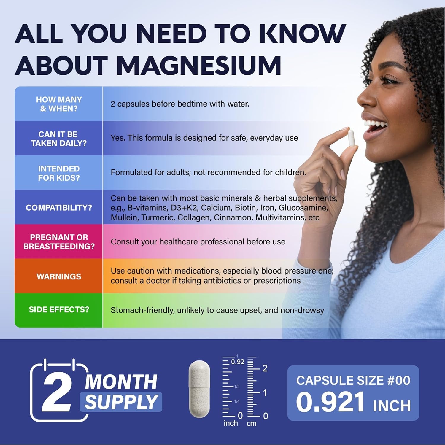 NUTRAHARMONY Magnesium Glycinate 500mg — 60 Capsules | High-Absorption Magnesium for Sleep, Relaxation & Muscle Recovery