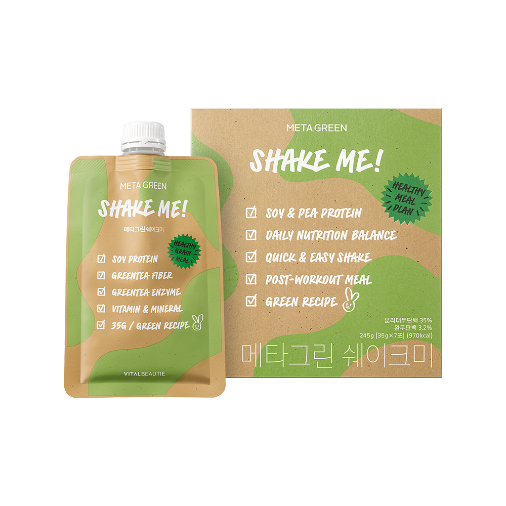 VitalBeautie Meta Green Shake Me 35g x 7 unidades - Sustituto de comida nutritivo premium