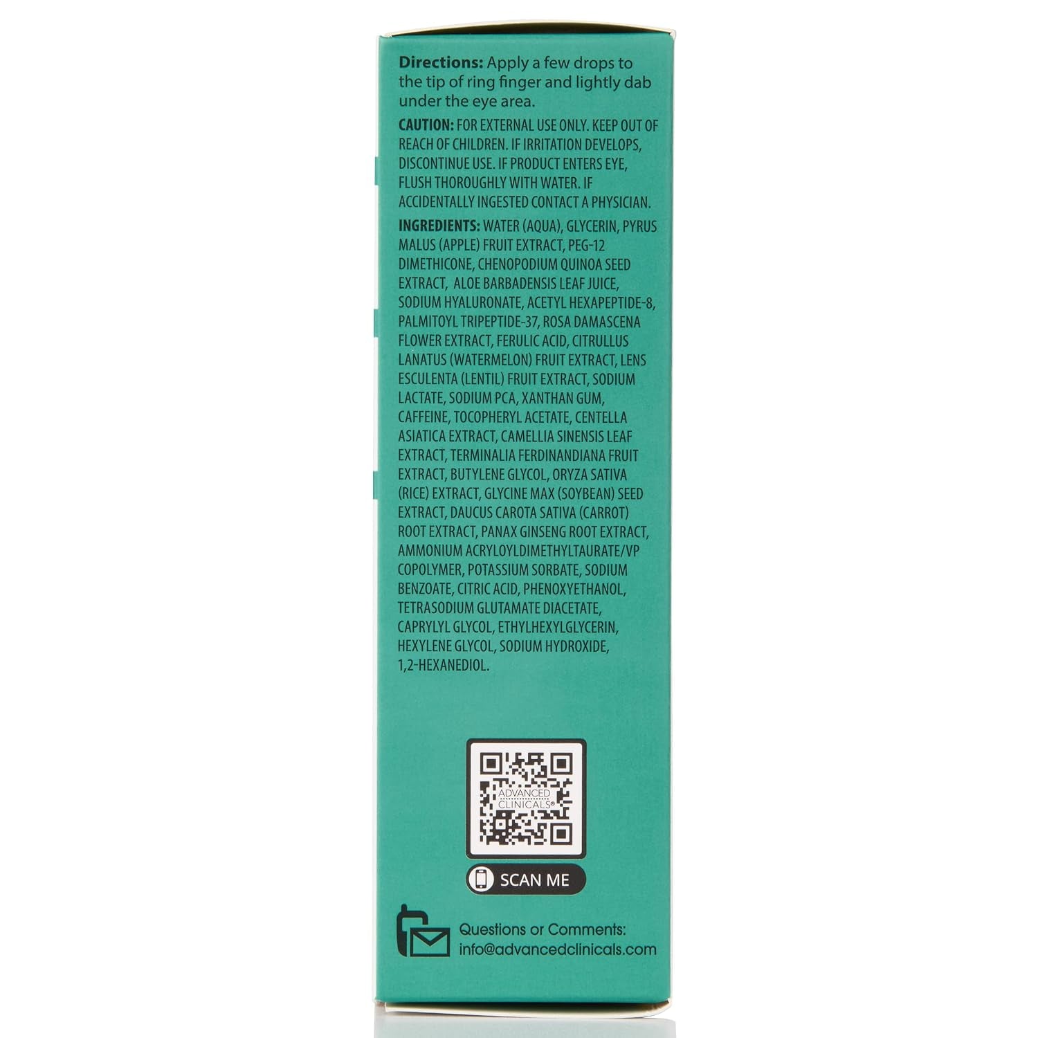 Advanced Clinicals Puffy Eye under Eye Serum | Visible anti Aging Brightening Vitamin C + Caffeine Serum Helps Improve Look of Puffiness, Fine Lines, Dark Circles, & Uneven Skin Tone, 1.75 Fl Oz