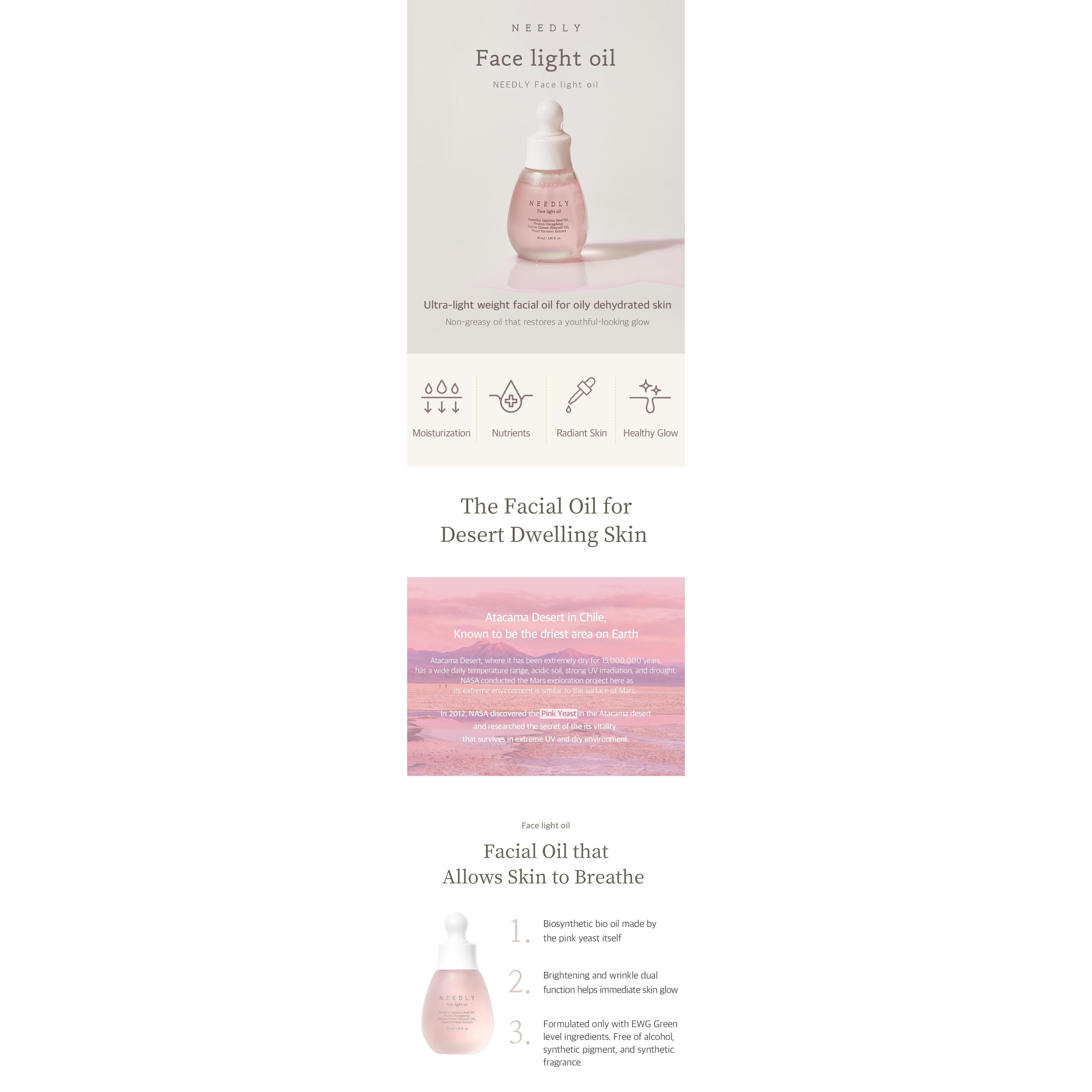 Needly Face Light Oil 30ml – Hidratación y luminosidad instantáneas