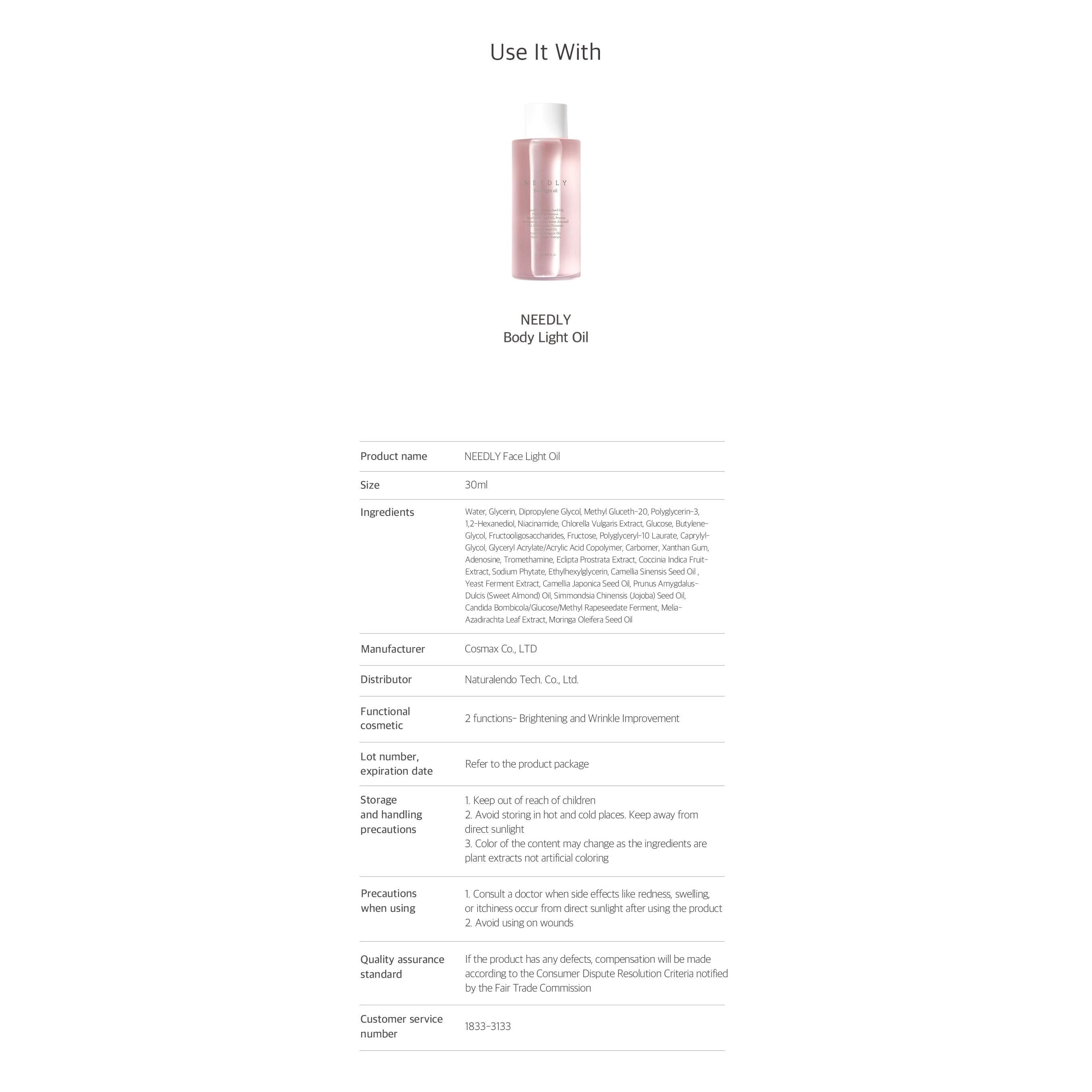 Needly Face Light Oil 30ml – Hidratación y luminosidad instantáneas