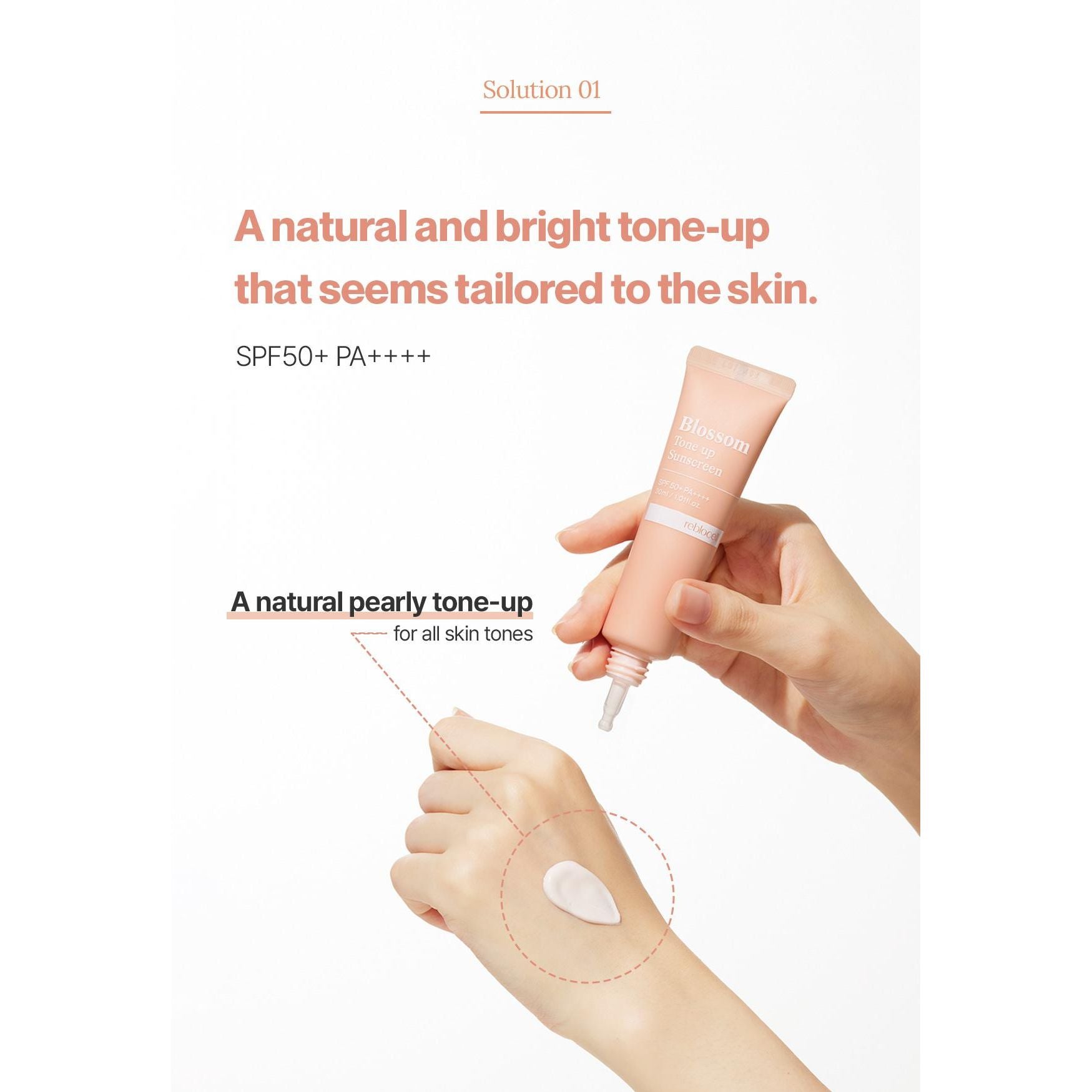 Reblocell Blossom Tone Up Sunscreen 30ml - Tone Up Glow