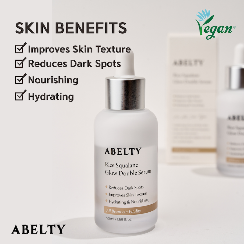 Abelty Rice Squalane Glow Double Serum 50ml – Brillo Iluminador