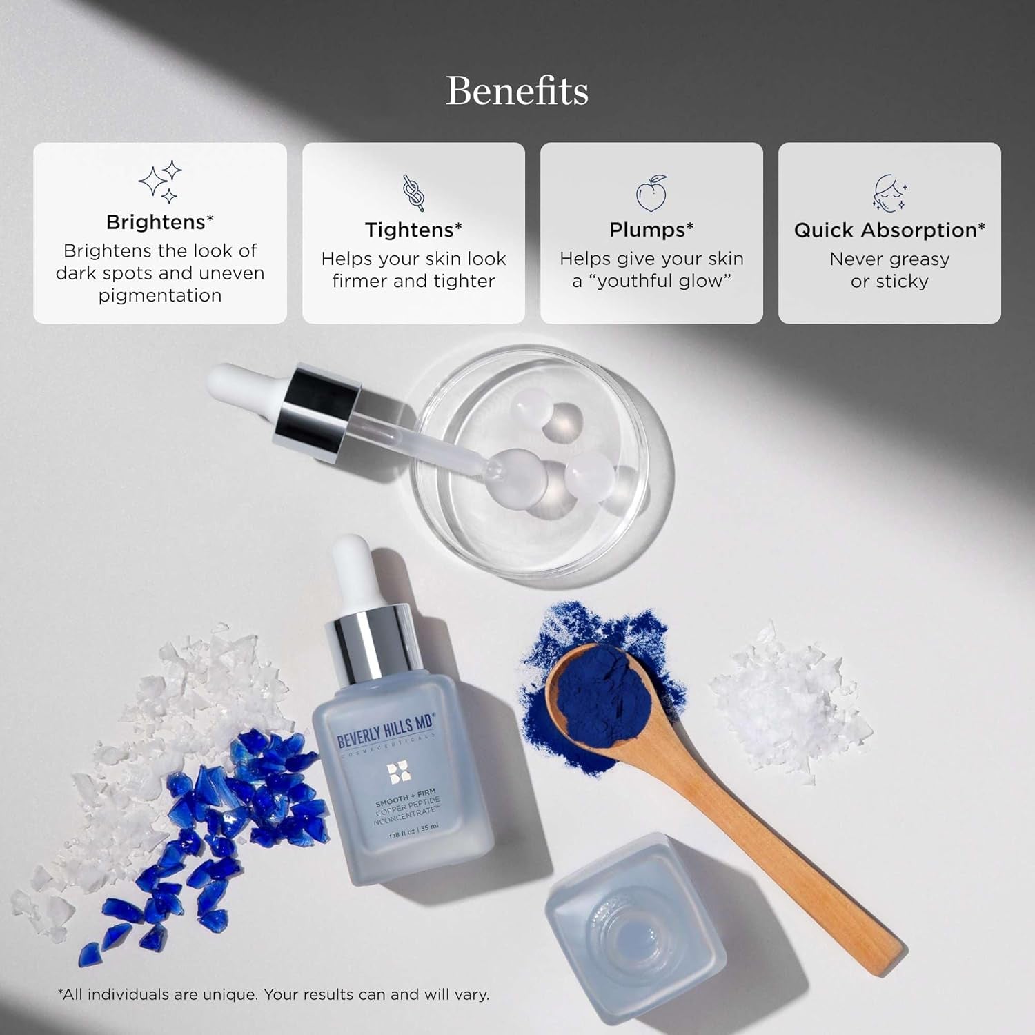 Beverly Hills MD Smooth + Firm Copper Peptide Concentrate Serum – 35ml | Lifting & Firming Anti-Ageing Gel Serum