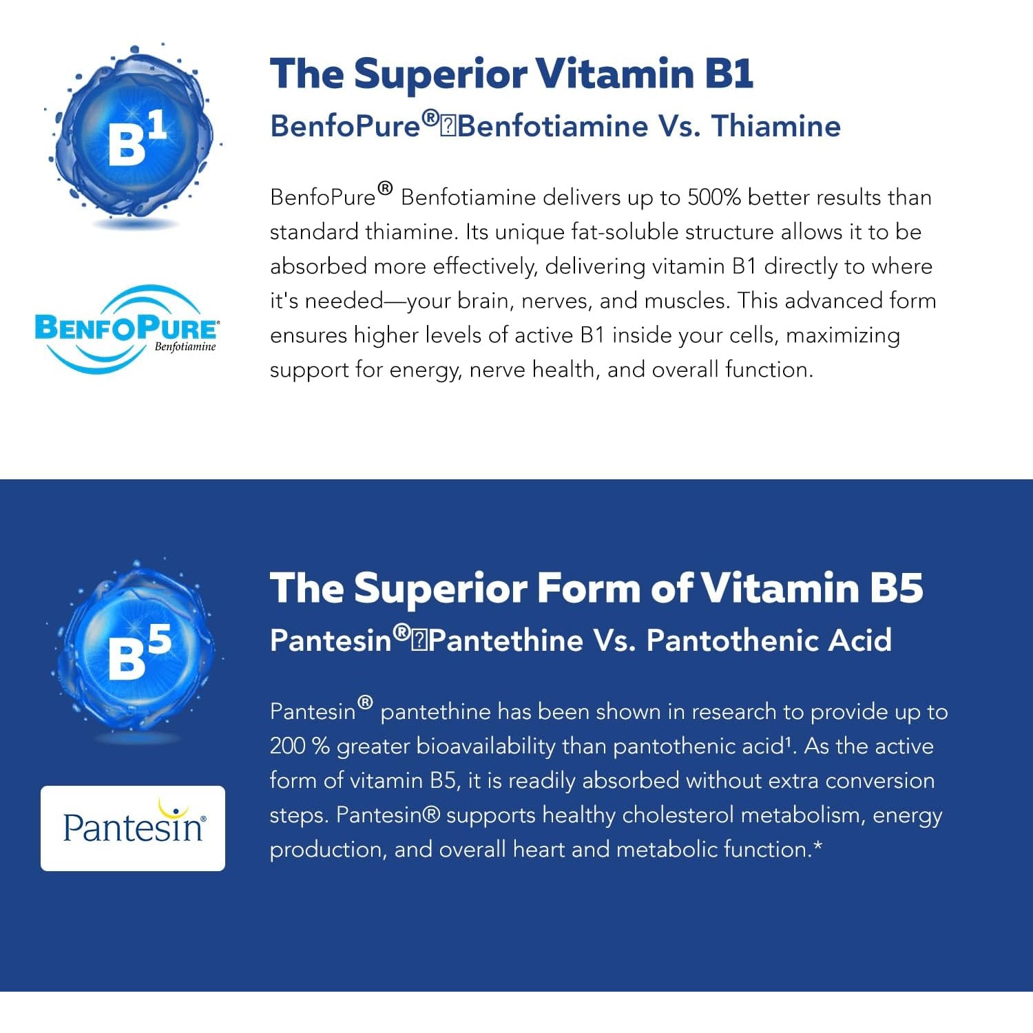 Bioactive Vitamin B Complex - Blood Stream Ready, Methylated B Complex - Featuring Methylfolate, 3 Bioactive Forms of B12, Benfopure® B1 & Pantesin® B5 - 12 B Vitamins in Clinical Doses - 60 Servings