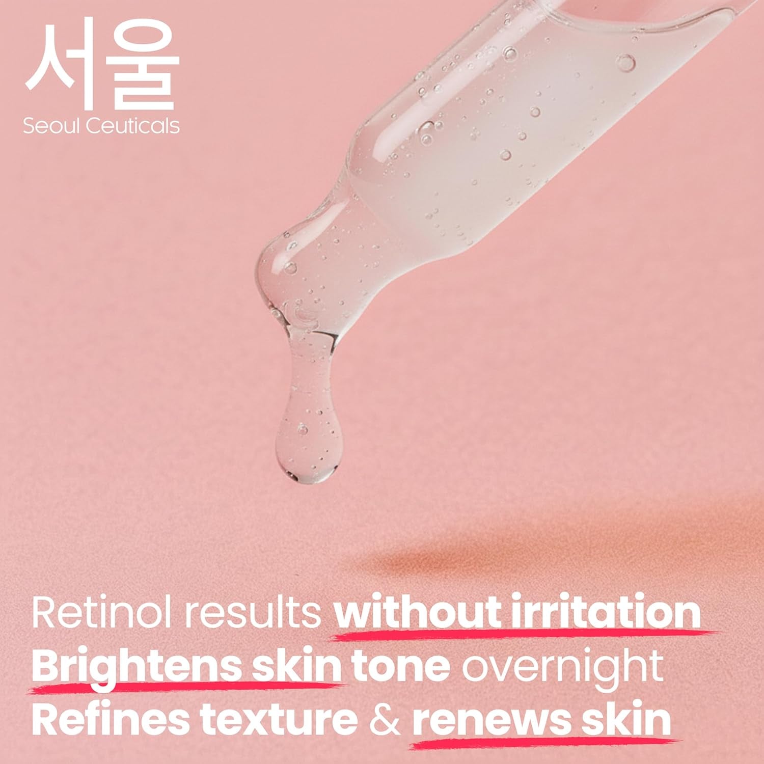 SeoulCeuticals 1% Retinol Night Serum – 97.5% Snail Mucin, Bakuchiol & Hyaluronic Acid for Anti-Ageing & Sensitive Skin | 30ml | K-Beauty