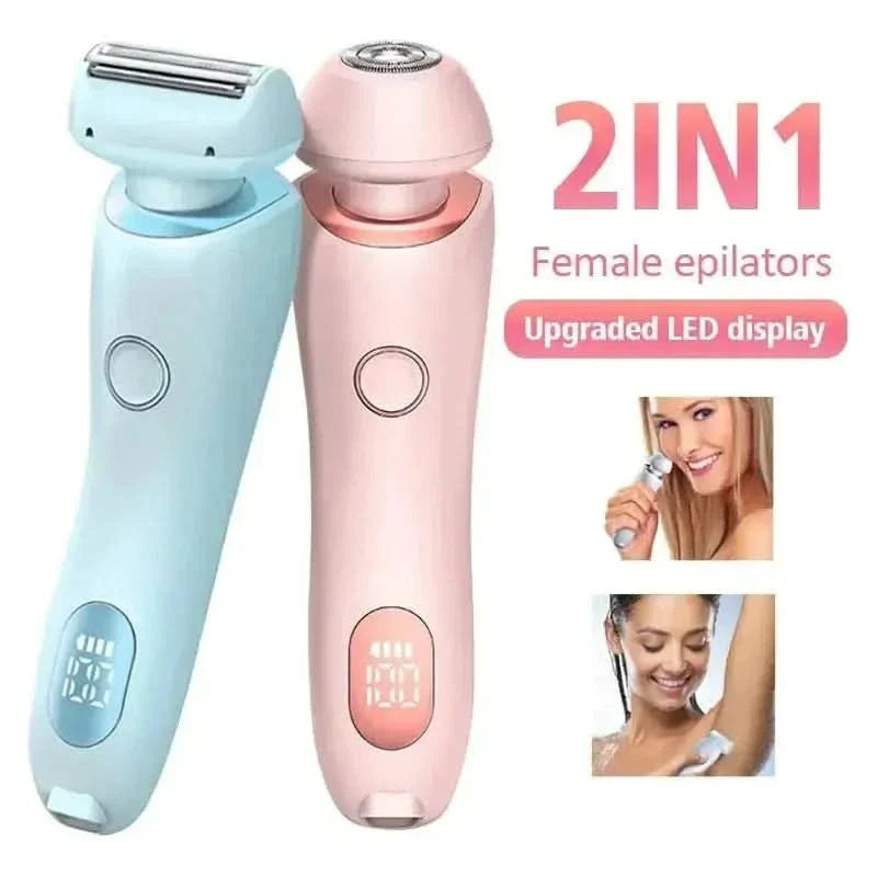2 - in - 1 Rechargeable Hair Removal Epilator – Gentle, Waterproof Electric Shaver - Glam Global UKGlam Global UK
