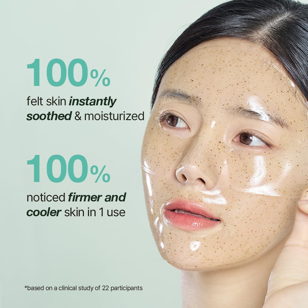 NDP Collagen Cica Cooling Hydrogel Face Mask, Soothing Ice Mask for Depuffing, Puffiness, Sunburn, after Sun & Microneedling, Vegan Collagen & Centella, Korean Skincare (4 Sheets)