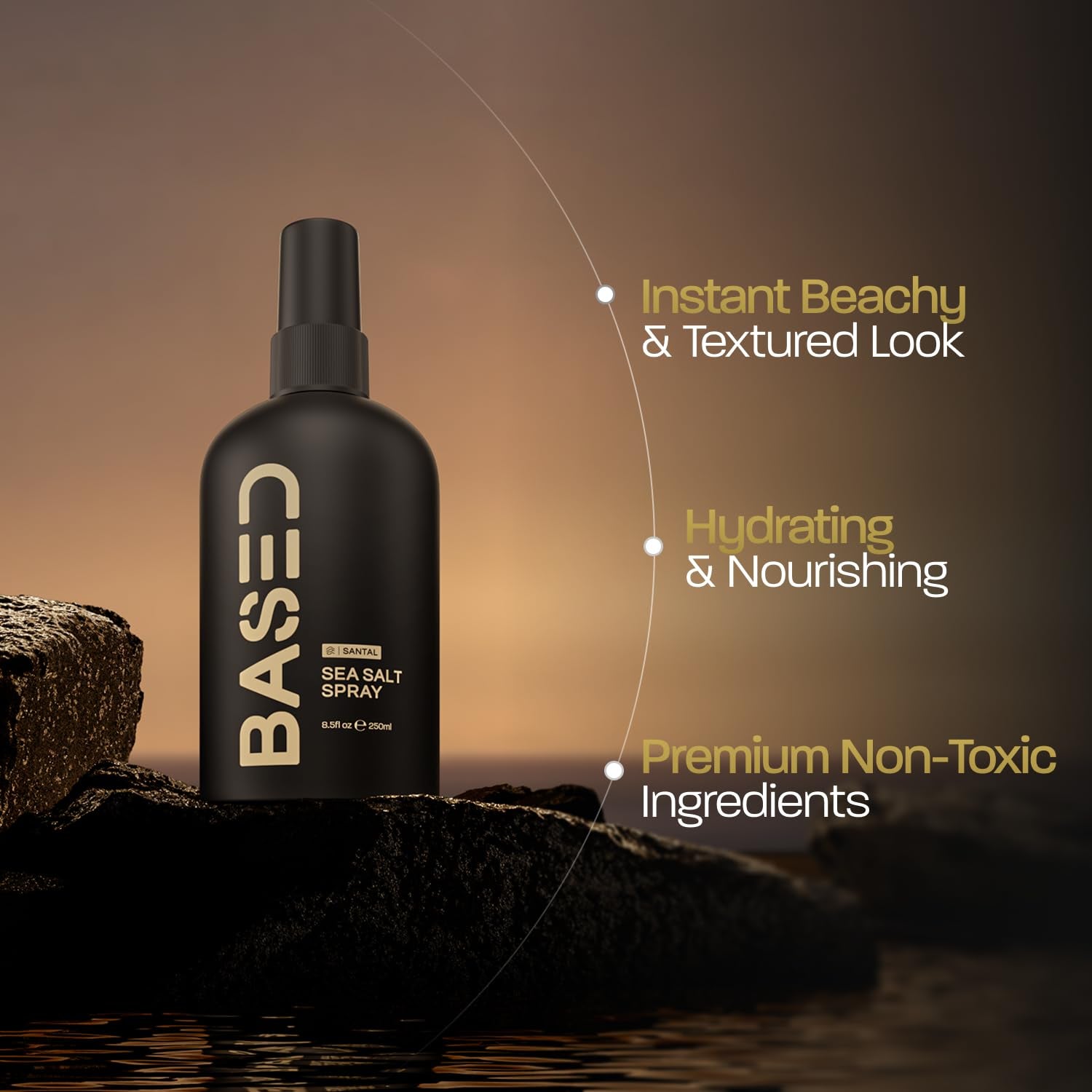 BASED Sea Salt Hair Spray – 241g | Kelp & Vitamin B5 | Natural Finish | Volume & Texture | Paraben-Free | No Drying Alcohols