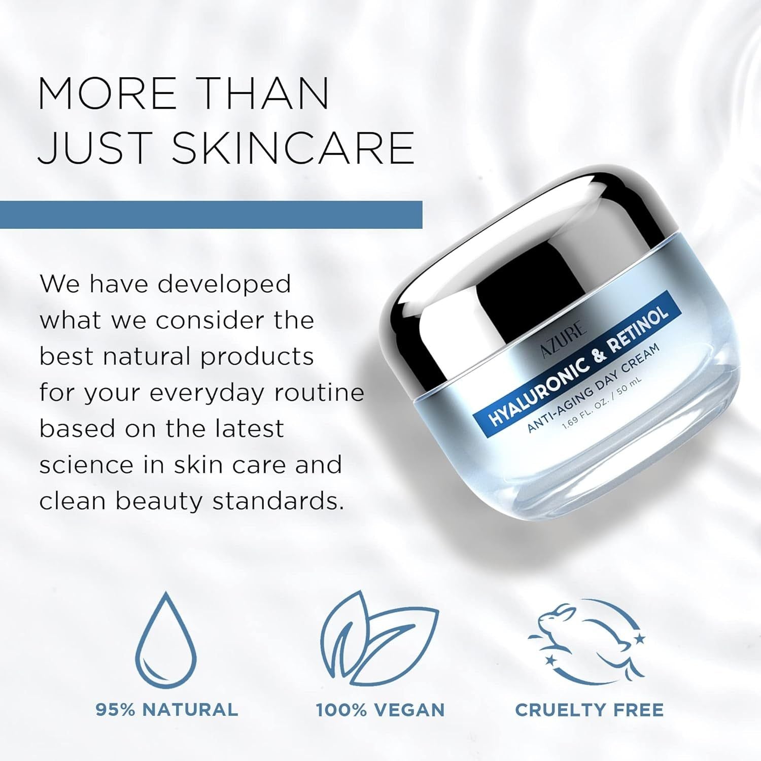 Azure Cosmetics Hyaluronic & Retinol Anti-Aging Day Cream – 50ml | Deep Hydration & Radiant Glow
