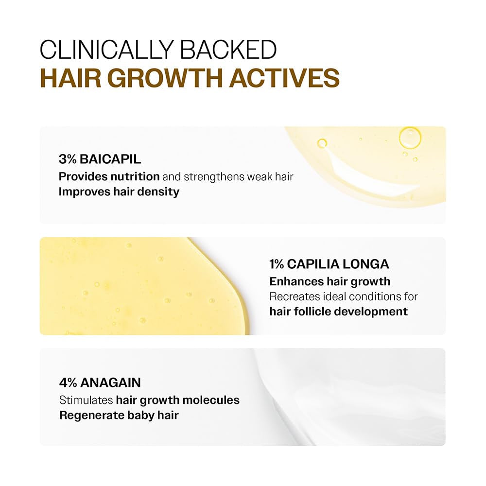 Bare Anatomy Advanced Hair Density Serum | 3% Redensyl, 4% Anagain, 3% Baicapil, 1% Capilia Longa, Rosemary, Biotin & Rice Extract | Reduces Hair Fall, Supports Hair Growth for Men & Women | 30 Ml