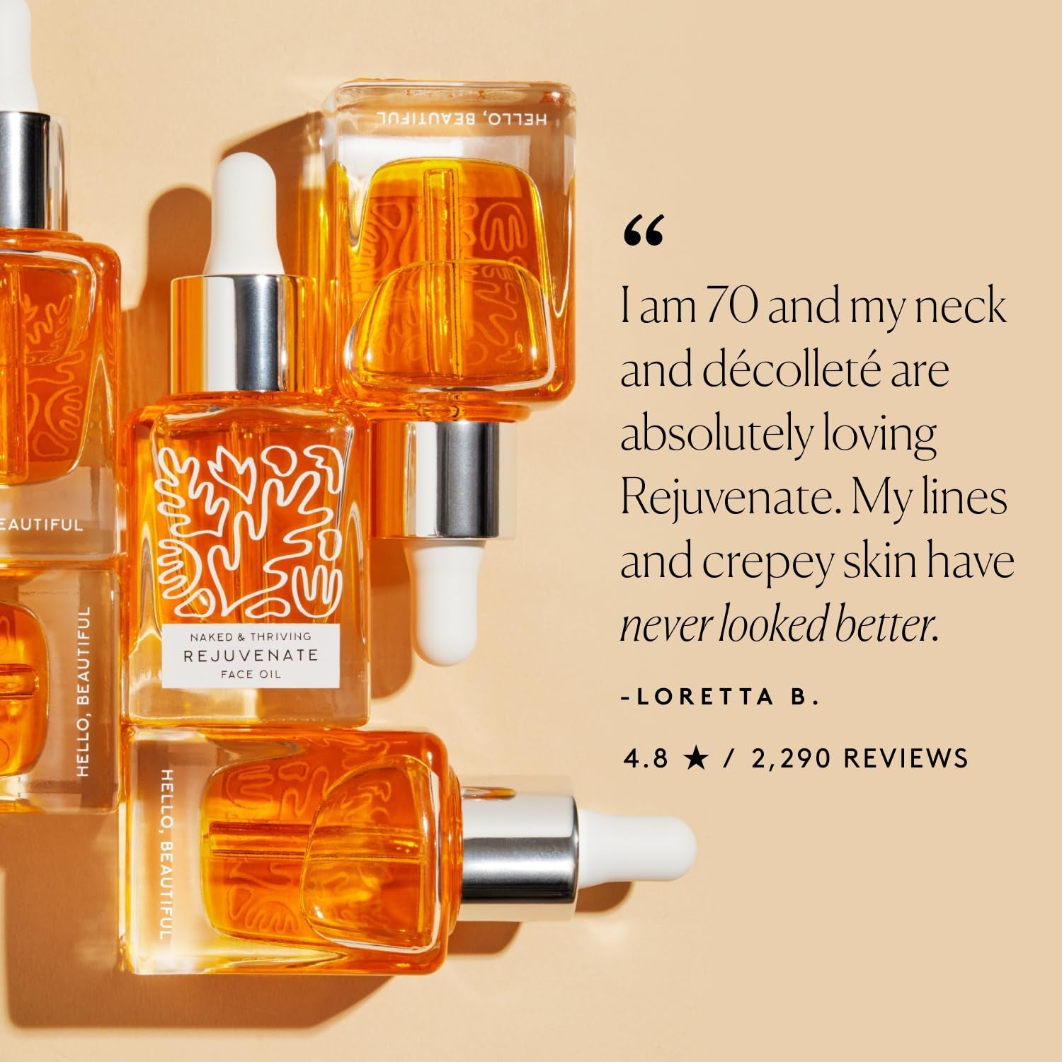 Naked & Thriving Rejuvenate Restorative Face Oil – 35ml | Anti-Wrinkle Hydration & Golden-Hour Glow