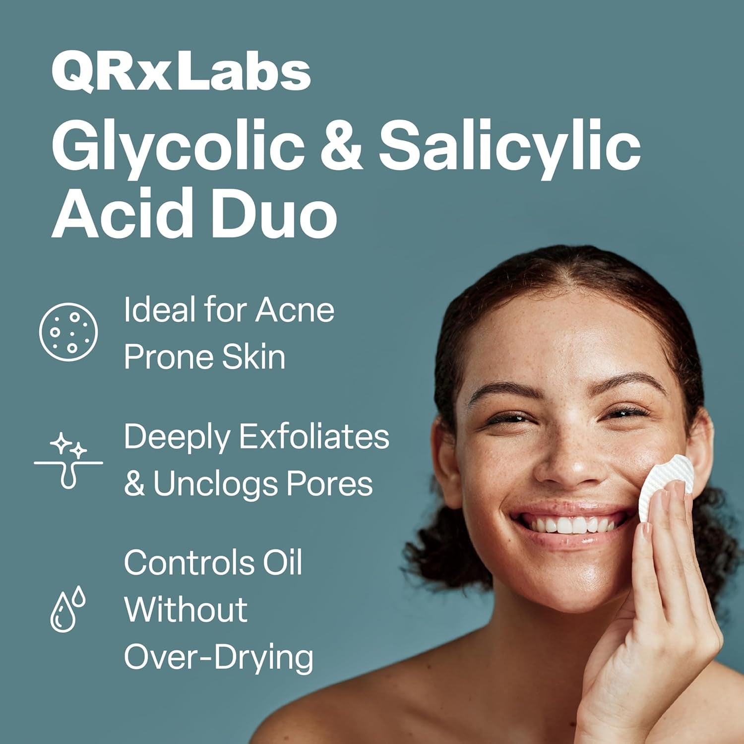 QRxLabs Salicylic and Glycolic Acid Pads – product view 2