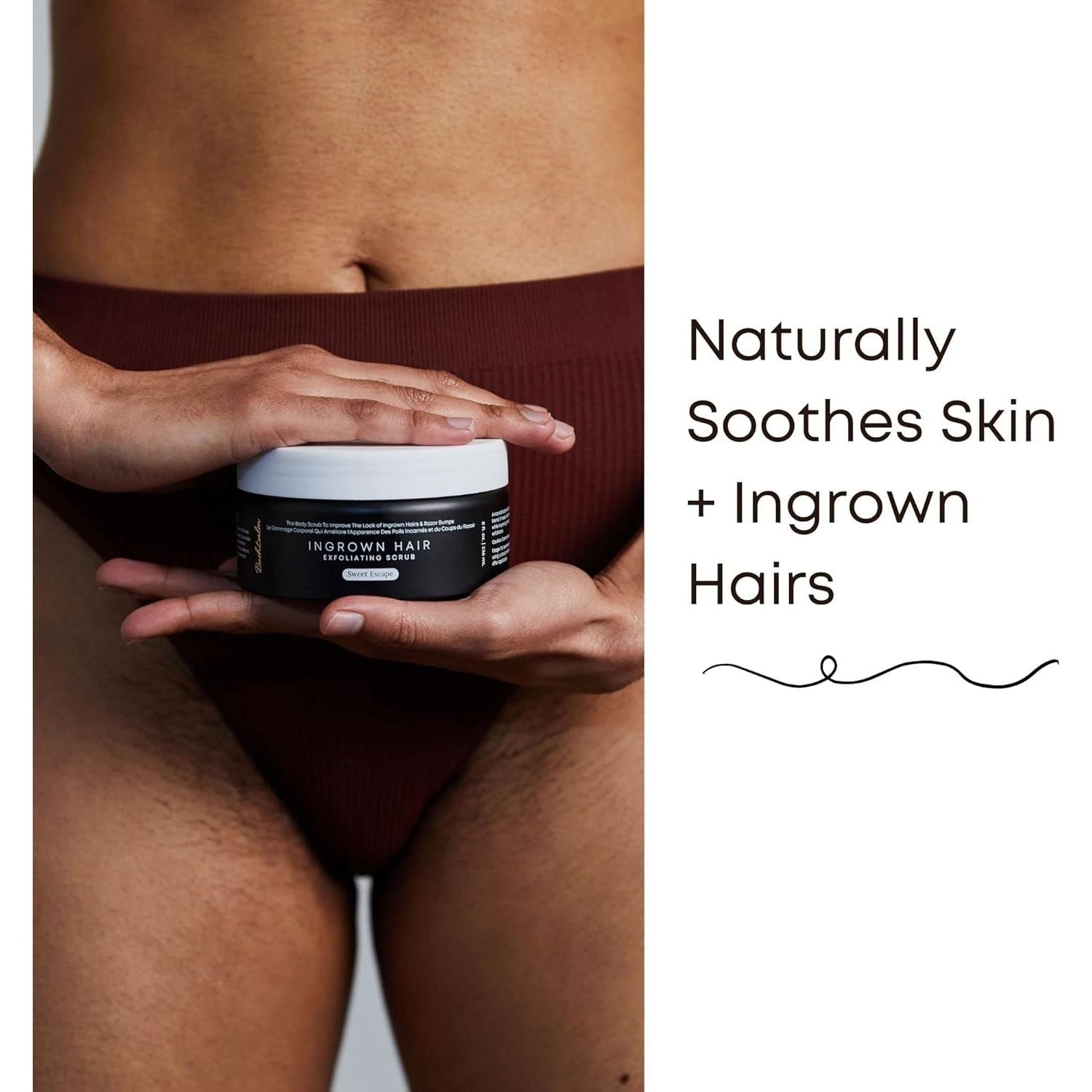 Bushbalm Ingrown Hair Exfoliating Scrub – Sweet Escape (236ml) | Soothing, Hydrating & Razor Bump Prevention