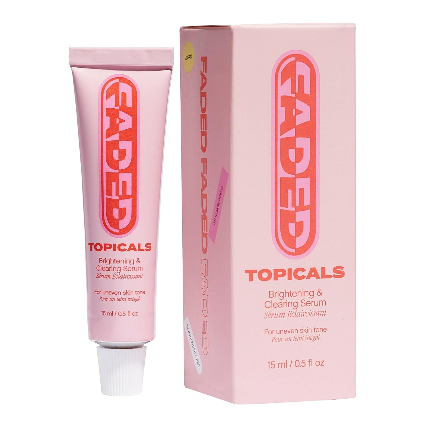 Topicals Faded Brightening and Clearing Serum | Reduces Discoloration, Post-Blemish Marks, Scars and Spots | Contains Kojic Acid and Niacinamide | Dermatologist-Tested, Vegan, Cruelty-Free (0.5 Fl Oz)