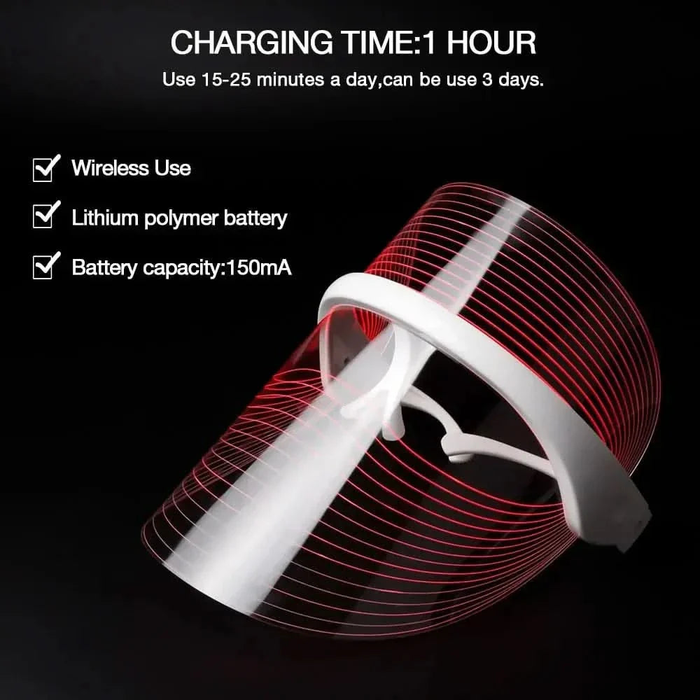 3 Colors LED Light Anti - aging Therapy Face Mask - Glam Global UKGlam Global UK