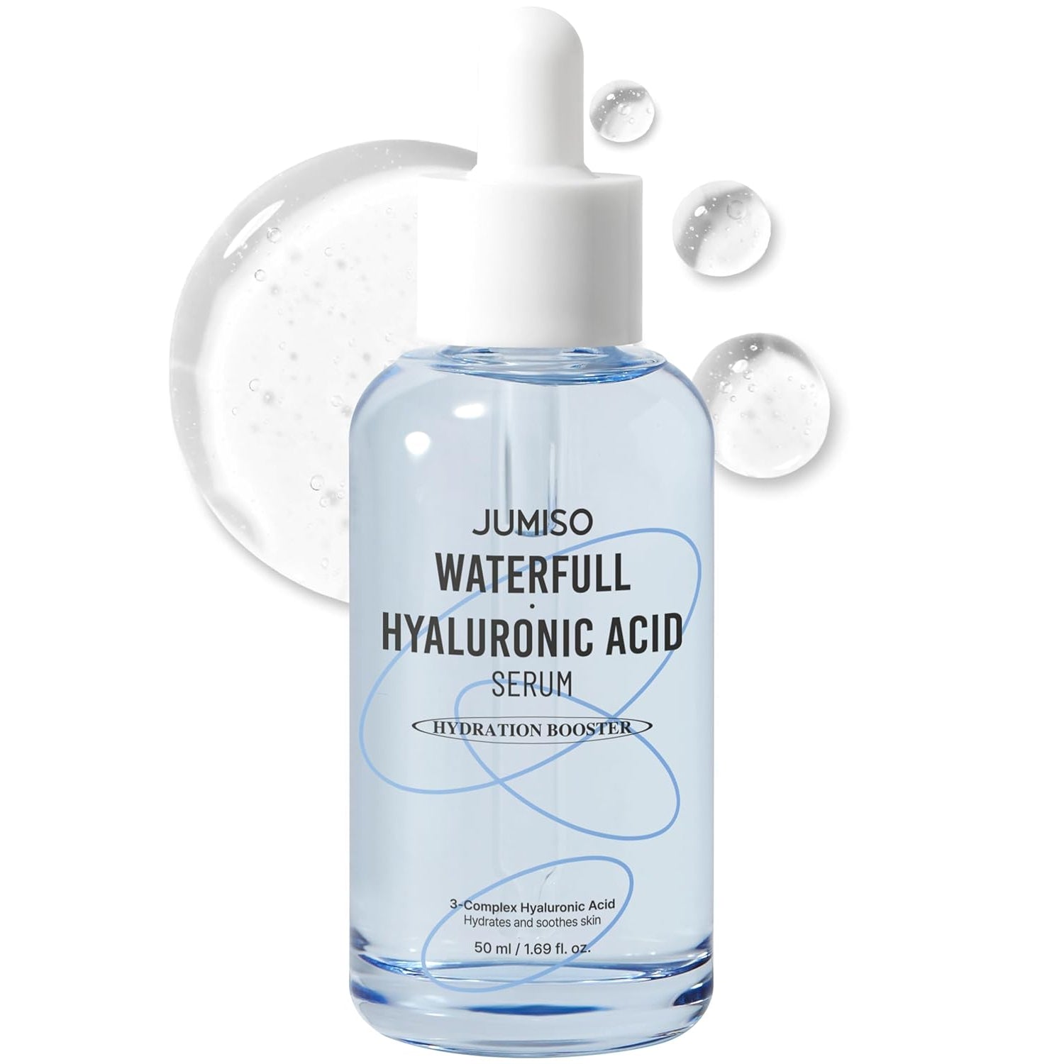 Jumiso Waterfull Hyaluronic Acid Serum 1.69 Fl.Oz / 50Ml | Face Moisturizer, Facial Hydrating Serum for All Skin Types, Moisture Booster for Dry Skin | Vegan, Fragrance-Free