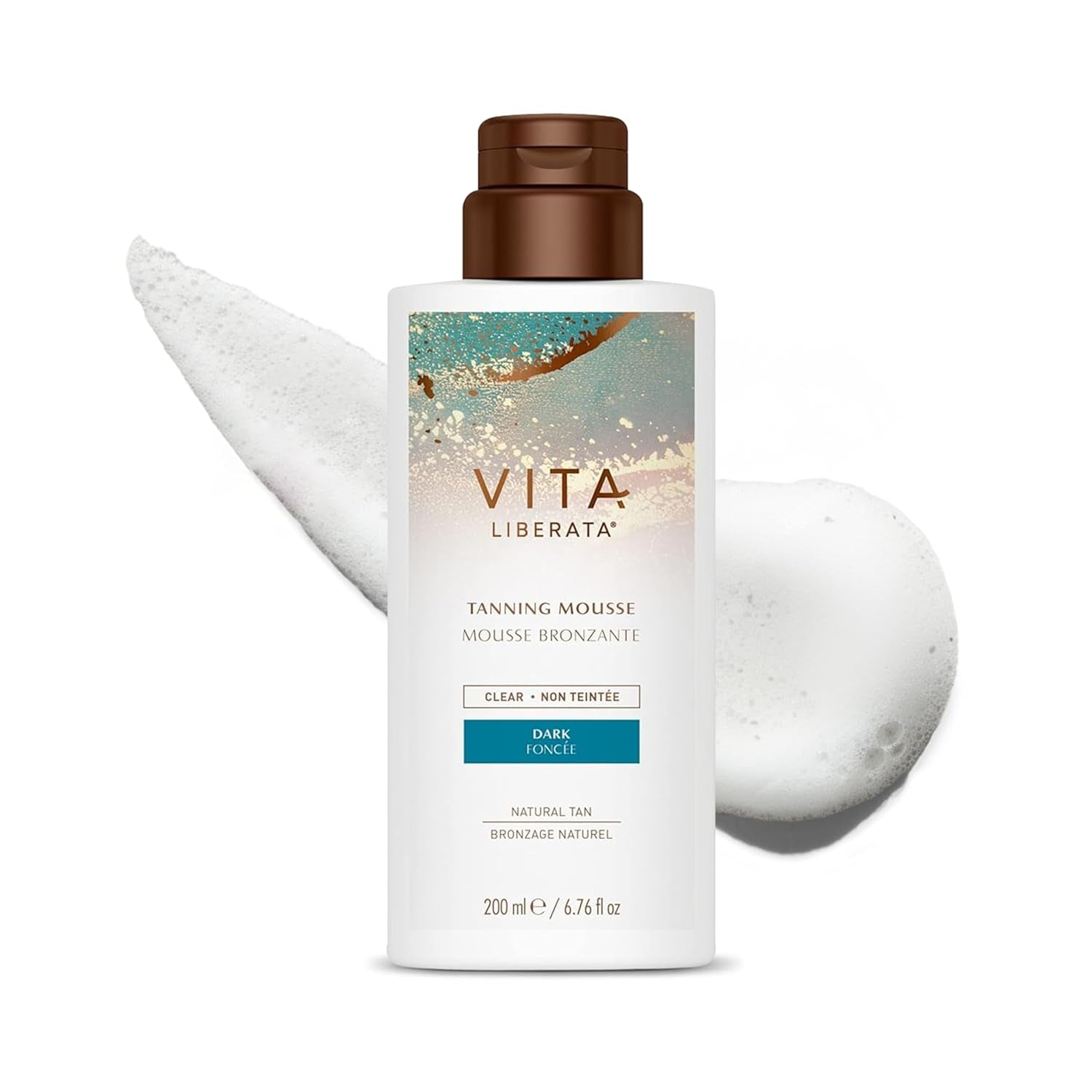 Vita Liberata Clear Self Tanner Mousse - Dark, Lightweight & Fast Drying Formula, Untinted for Minimal Transfer, Lasting Tan, Formulated with Organic Aloe Vera & Hyaluronic Acid, 6.76 Fl Oz