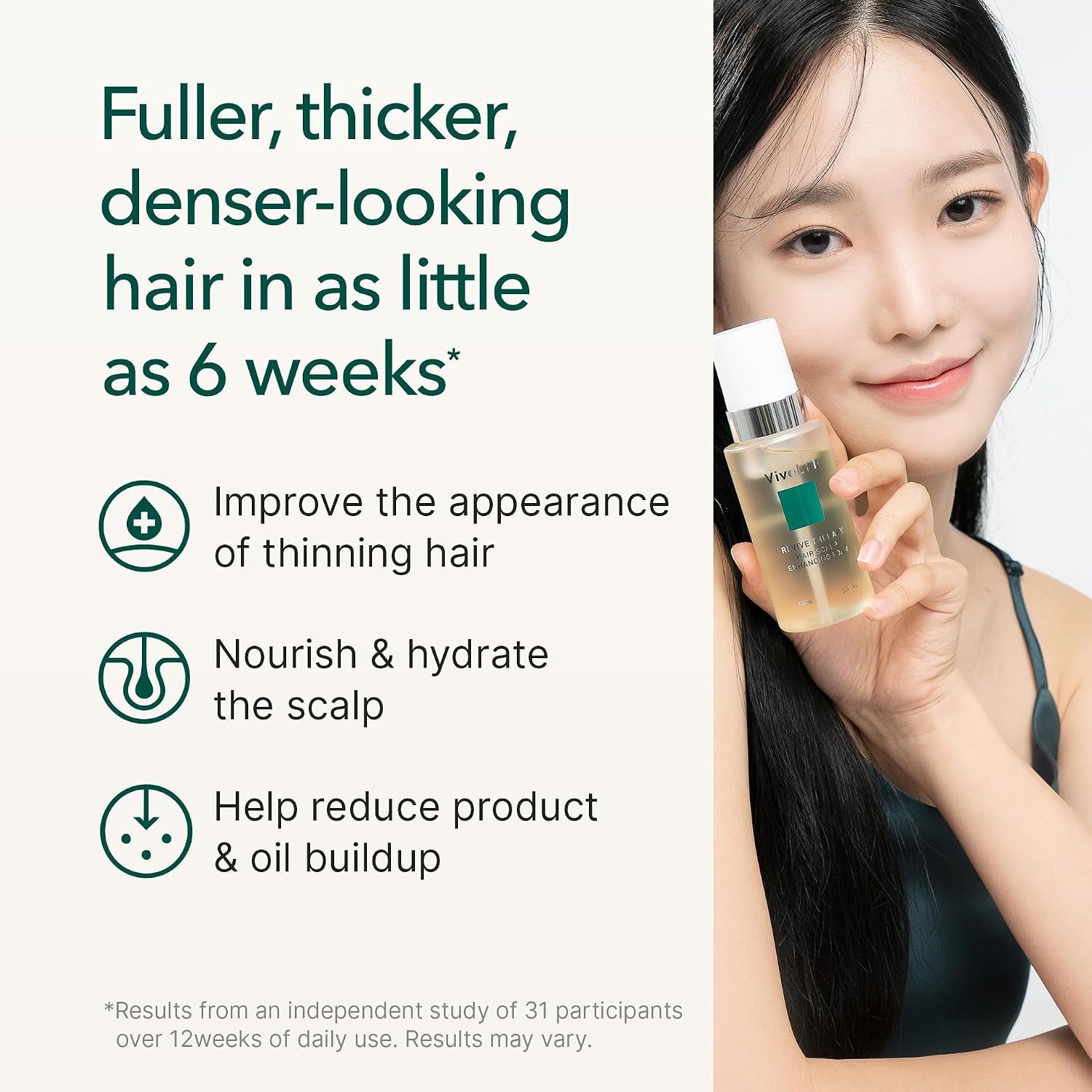 Vivelab Micro Foam Scalp Treatment - Hair Growth Serum for Thicker Hair, Premium Scalp Care with Biotin, Rosemary Oil & Caffeine, Clinically Tested Thinning Hair Care, Vegan