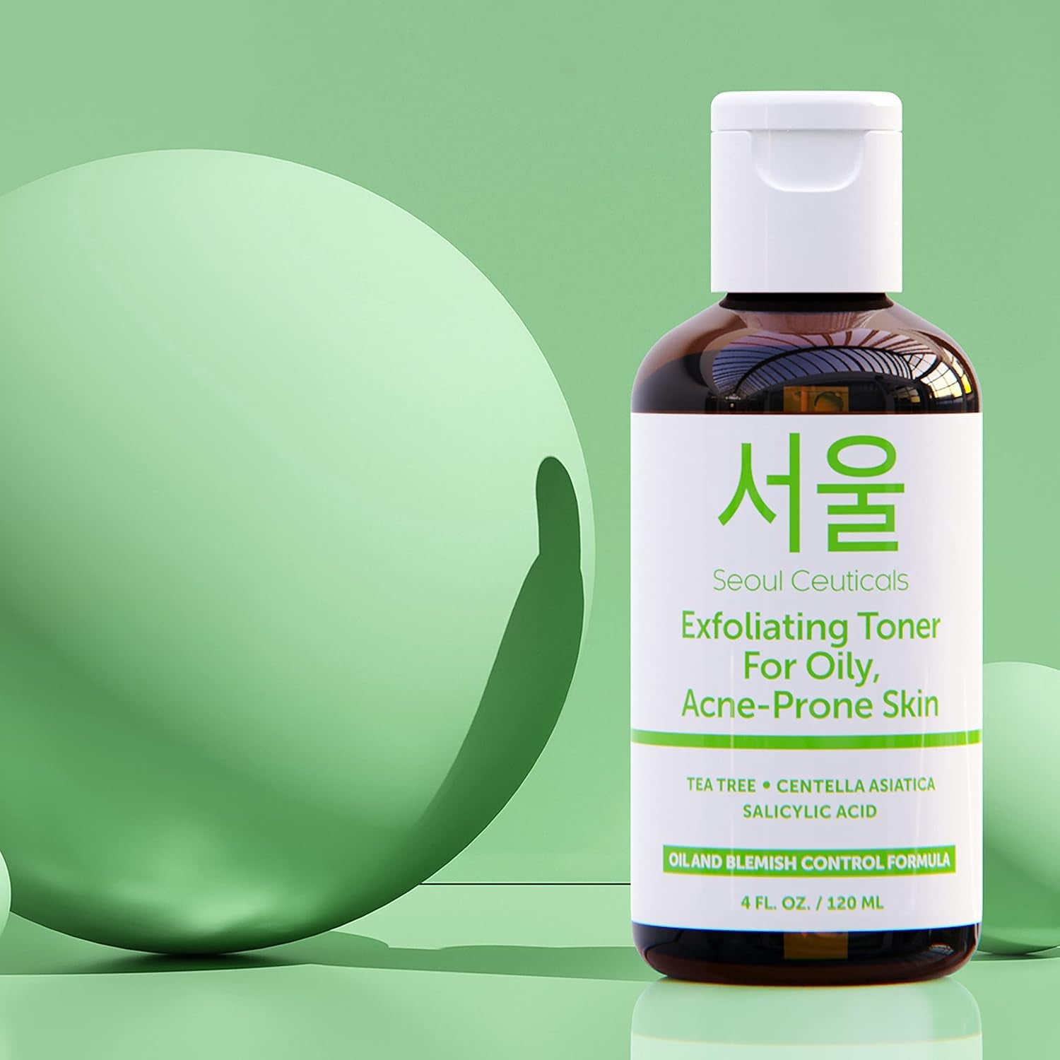 SeoulCeuticals Korean Tea Tree & Salicylic Acid Toner – Centella Asiatica Facial Toner for Oily & Acne-Prone Skin | 120ml