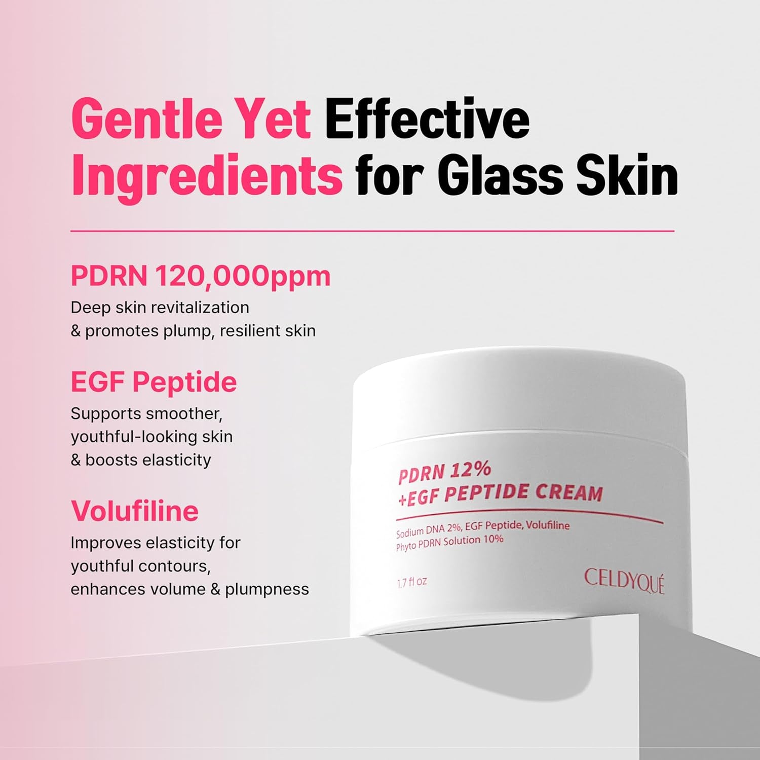 CELDYQUE PDRN 120,000ppm EGF Peptide Cream – Volufiline, Salmon DNA & Niacinamide Post-Microneedling Aftercare | Anti-Ageing | 50ml