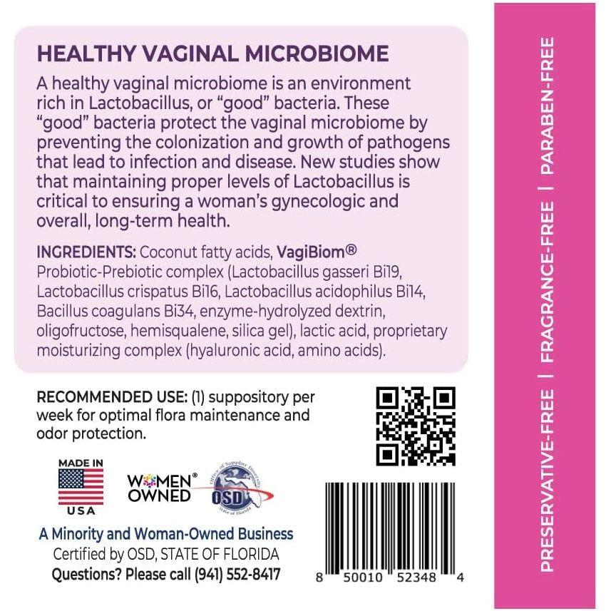 VagiBiom Vaginal Health Suppositories – 2 Suppositories (Travel Pack) | Probiotic pH Balance & Odor Control