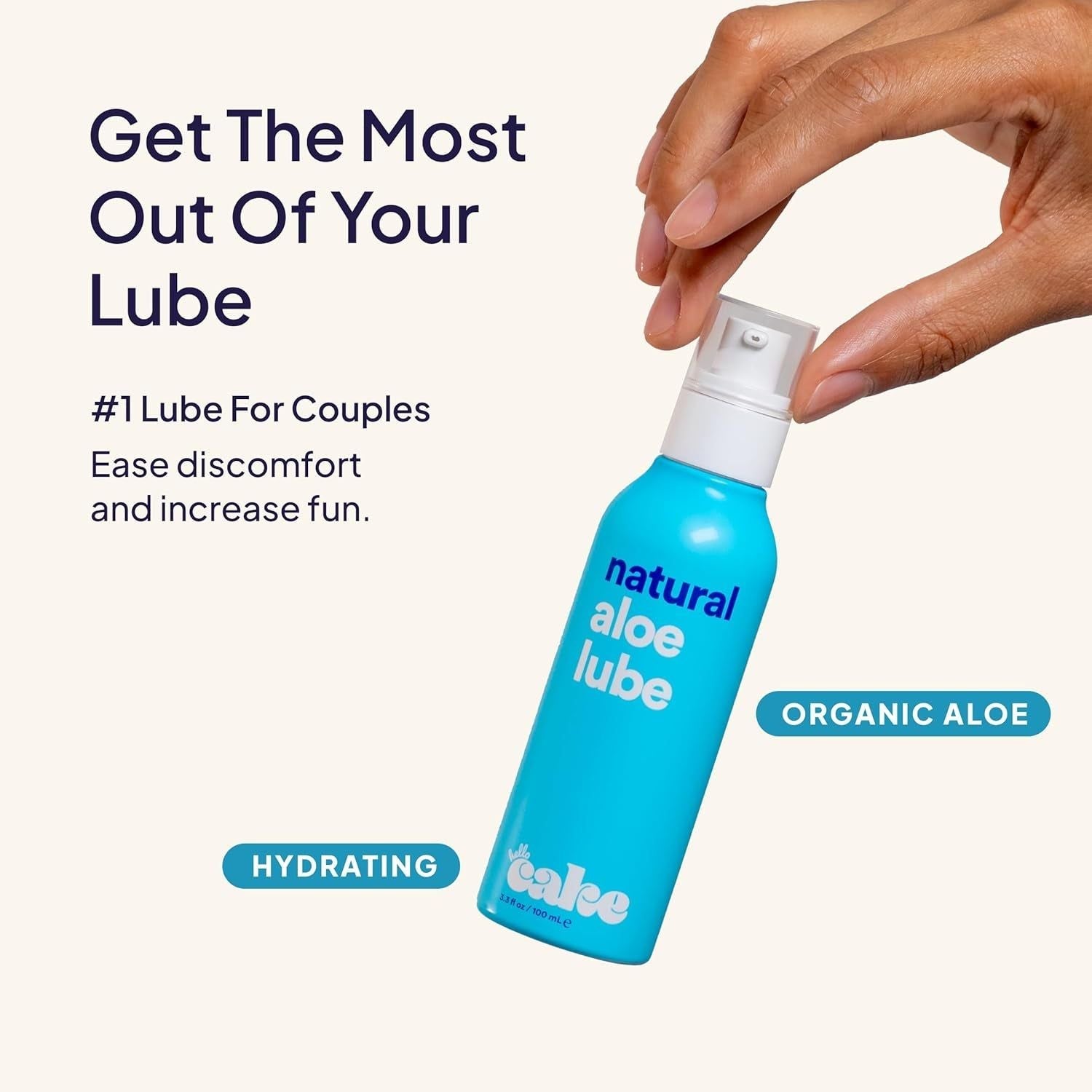 Cake Natural Aloe Lube – 100ml | pH-Balanced, Aloe-Based Personal Lubricant for Comfort & Hydration