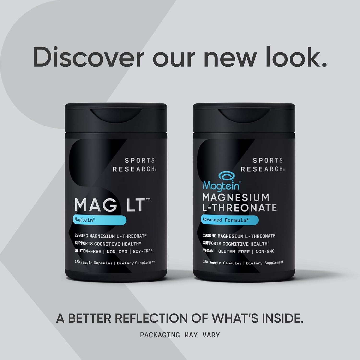Sports Research® Magnesium L-Threonate Capsules 2000Mg - High-Absorption Magtein® for Enhanced Brain Health, Memory, Focus & Restful Sleep Support - Vegan · Non-Gmo · Gluten Free - 90 Count