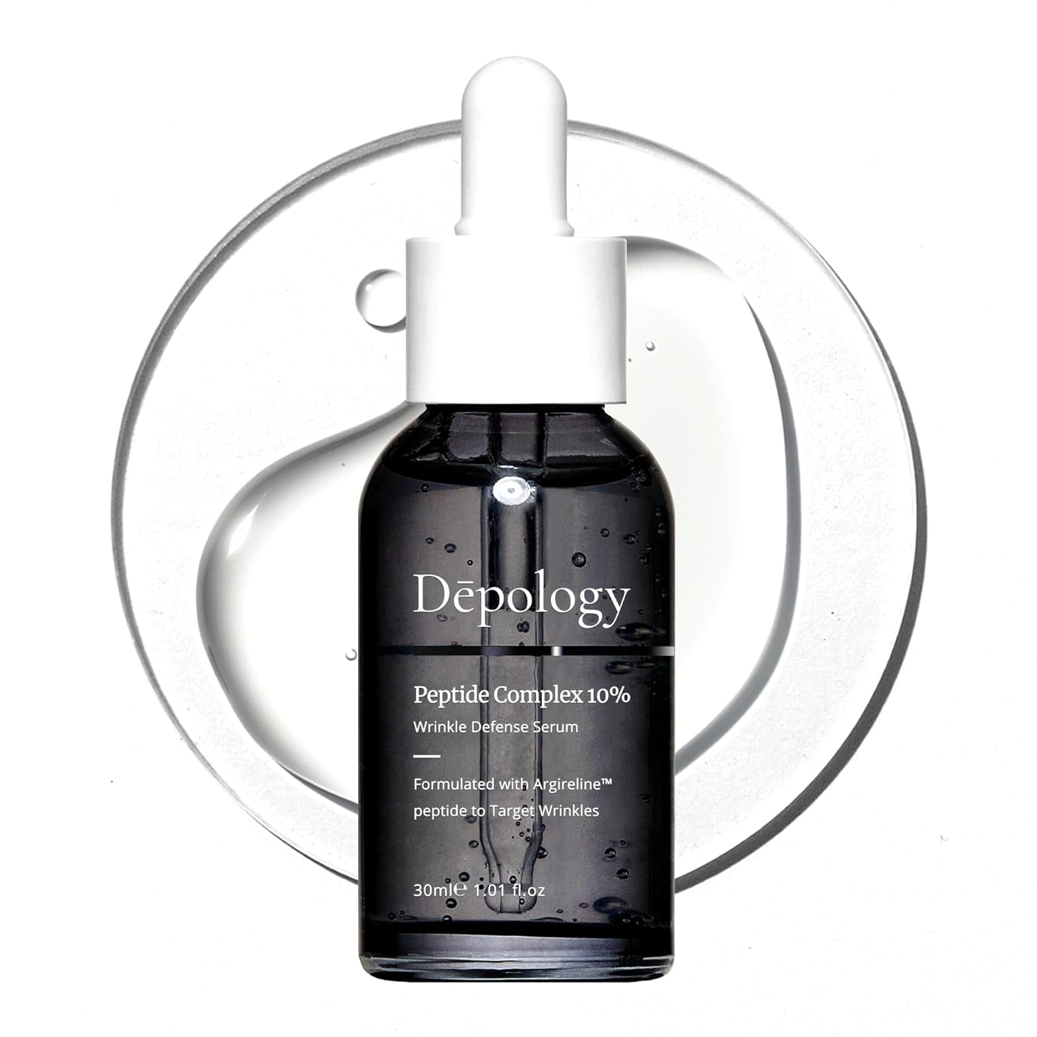 Depology Peptide Complex 10% Wrinkle Defense | Argireline™ Peptide Serum | Hydrating Face Serum Targets Dynamic Wrinkles | Vitamin C & Hyaluronic Acid Serum 1.01 Fl Oz