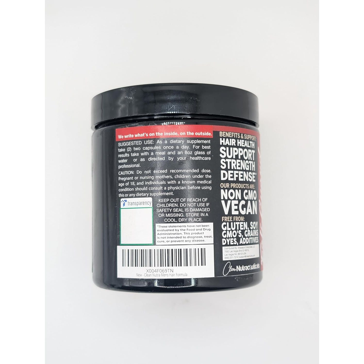 Clean Nutraceuticals Men's Hair Support Supplement – 60 Capsules | Biotin, Collagen & Saw Palmetto for Hair Growth, Thickness & Scalp Health