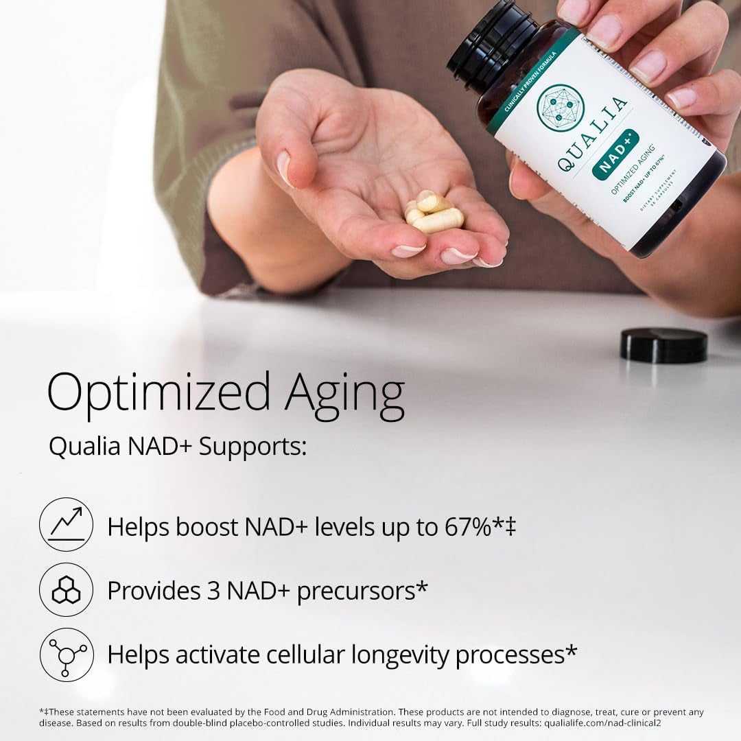 NEUROHACKER COLLECTIVE Qualia NAD+ Optimized Aging – 56 Capsules | Clinically Proven NAD+ Booster for Energy & Longevity
