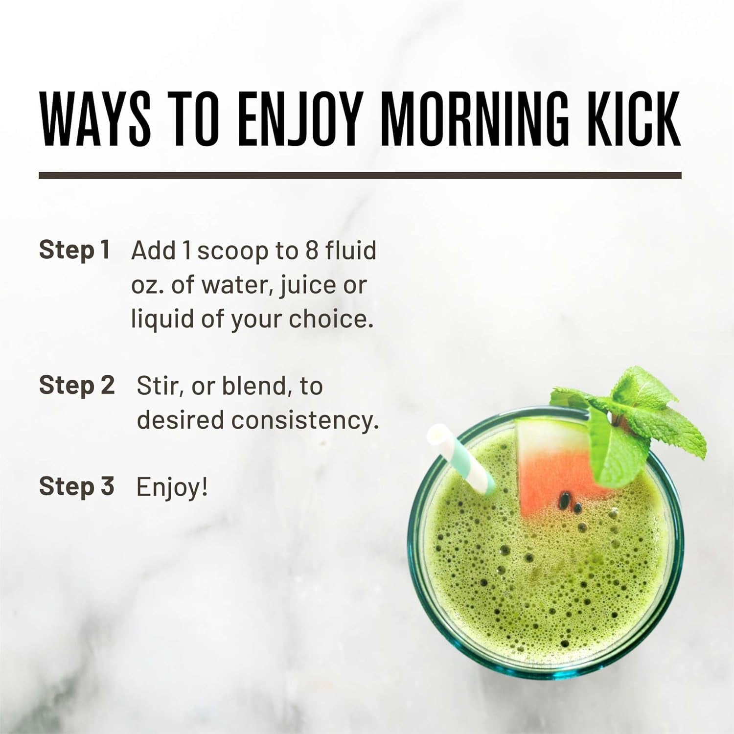 ROUNDHOUSE PROVISION Morning Kick, Powder Supplement for Healthy Digestion, Energy Levels, and Overall Wellness, 30 Servings (9.1 Ounce (Pack of 1), Watermelon Mint)